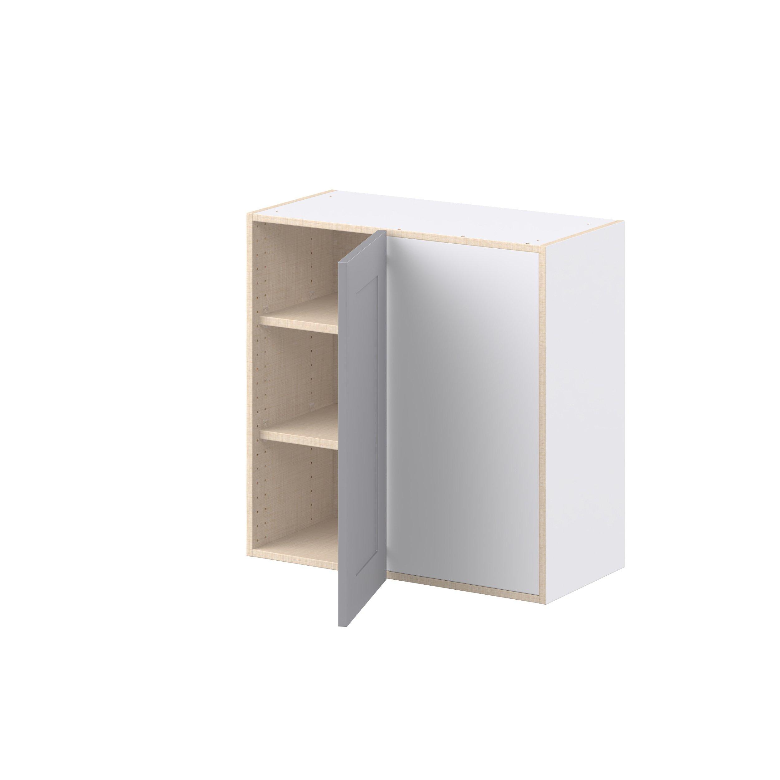 Candler 30 in. Painted Slate Gray Right Blind Corner Wall Cabinet