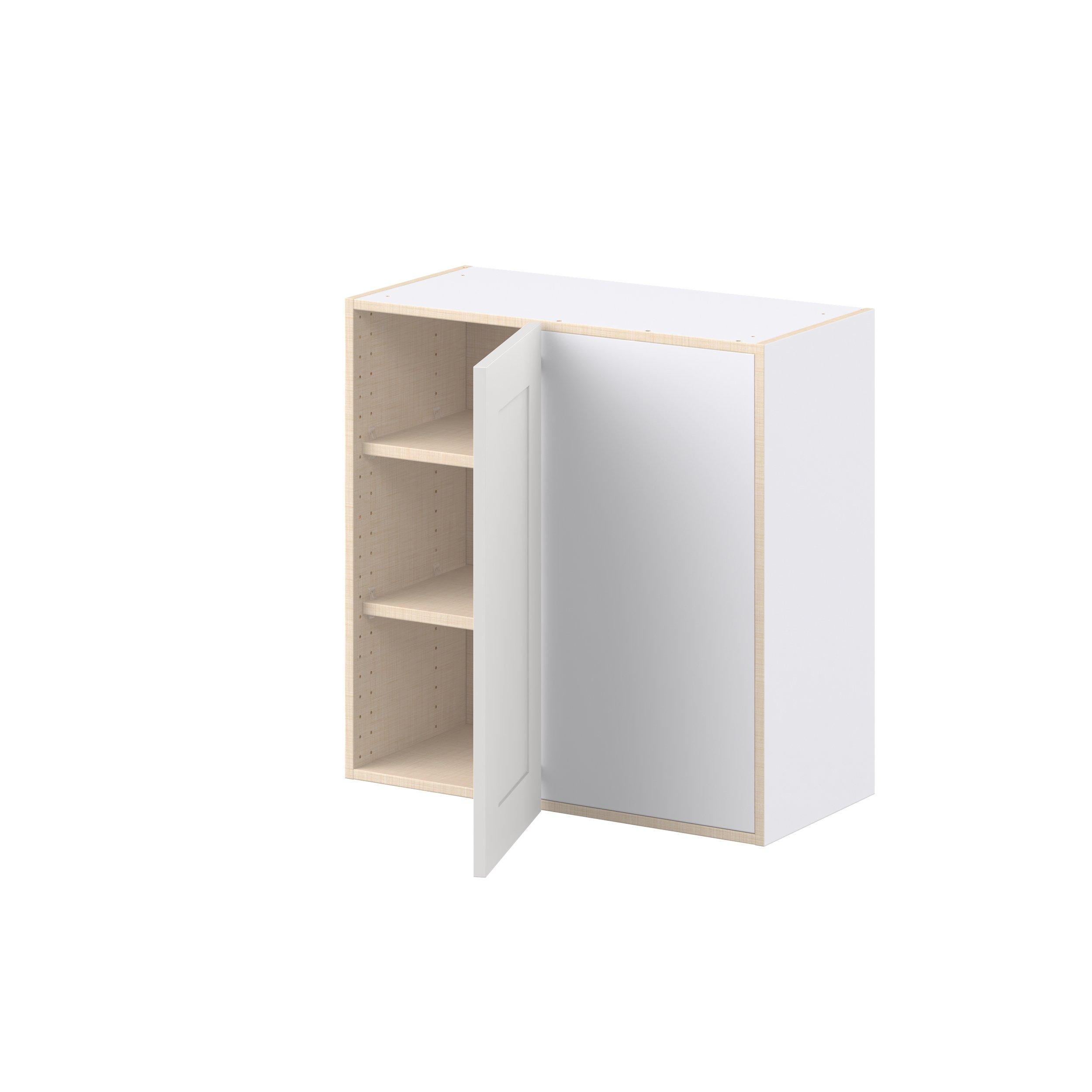 Candler 30 in. Painted Warm White Right Blind Corner Wall Cabinet