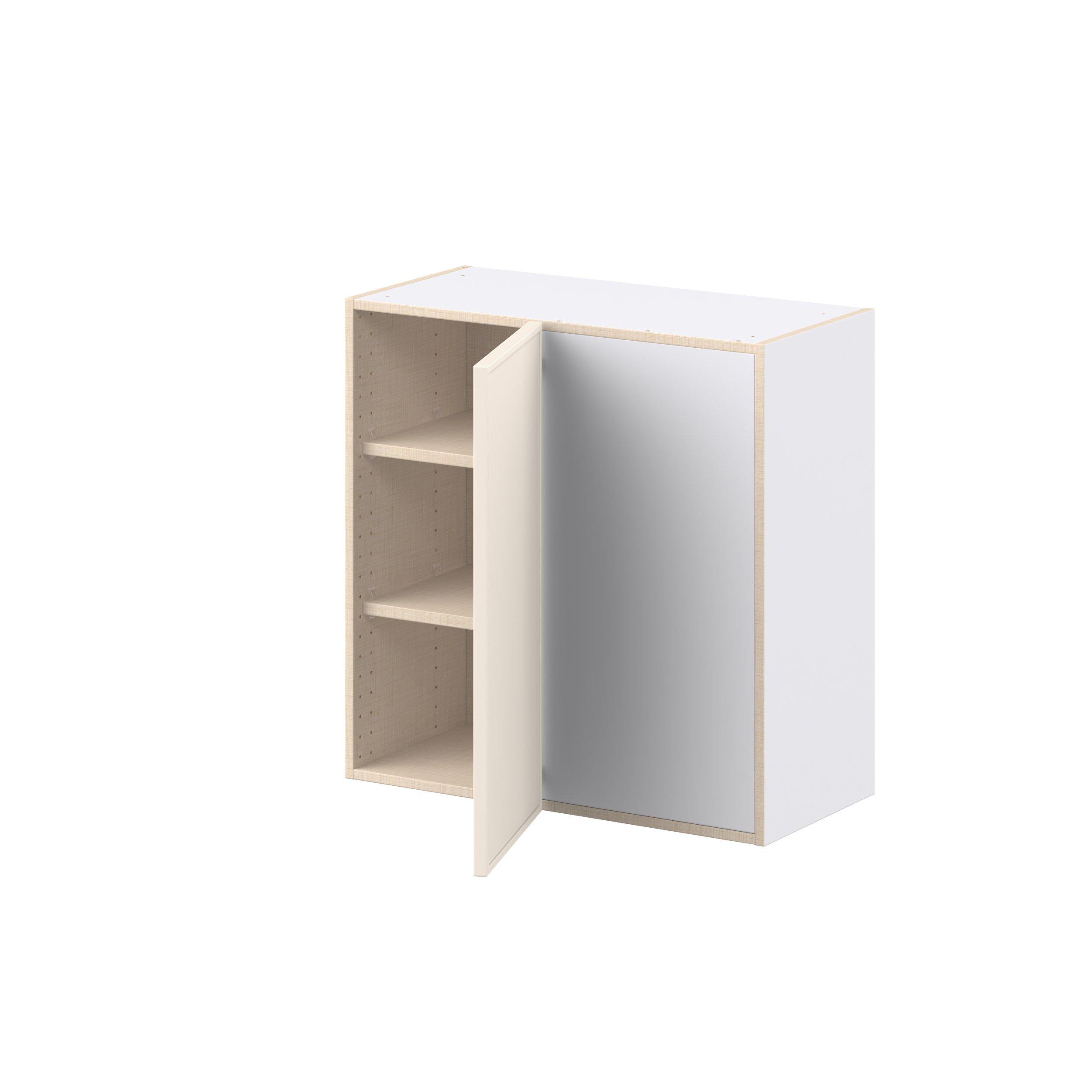 Linden 30 in. Painted Washed Linen Right Blind Corner Wall Cabinet