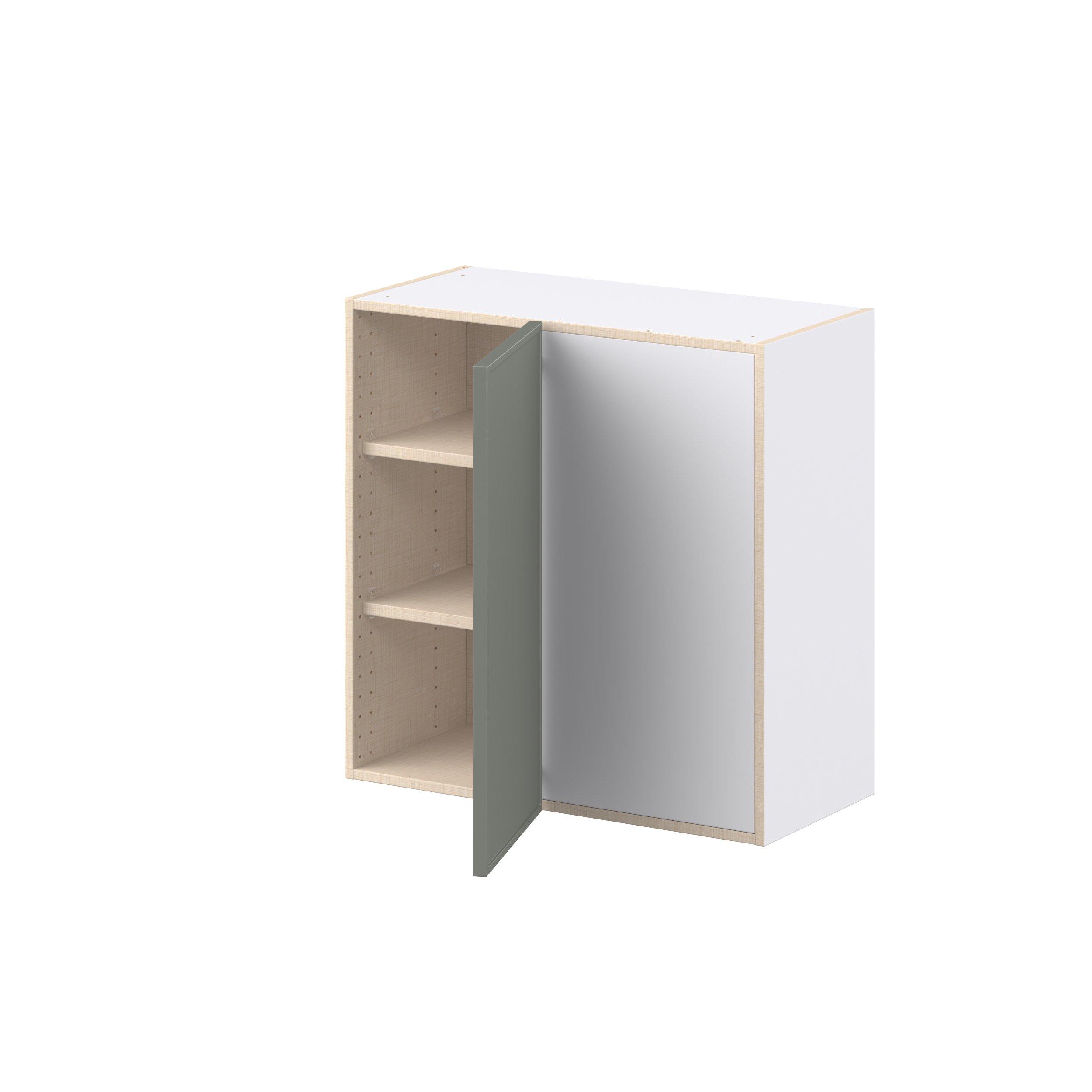 Linden 30 in. Painted Washed Linen Right Blind Corner Wall Cabinet