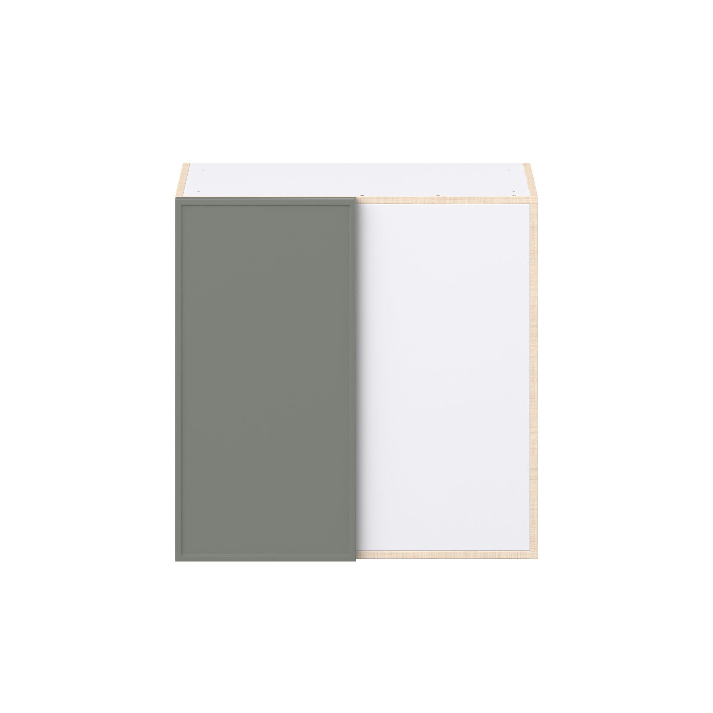 Linden 30 in. Painted Washed Linen Right Blind Corner Wall Cabinet