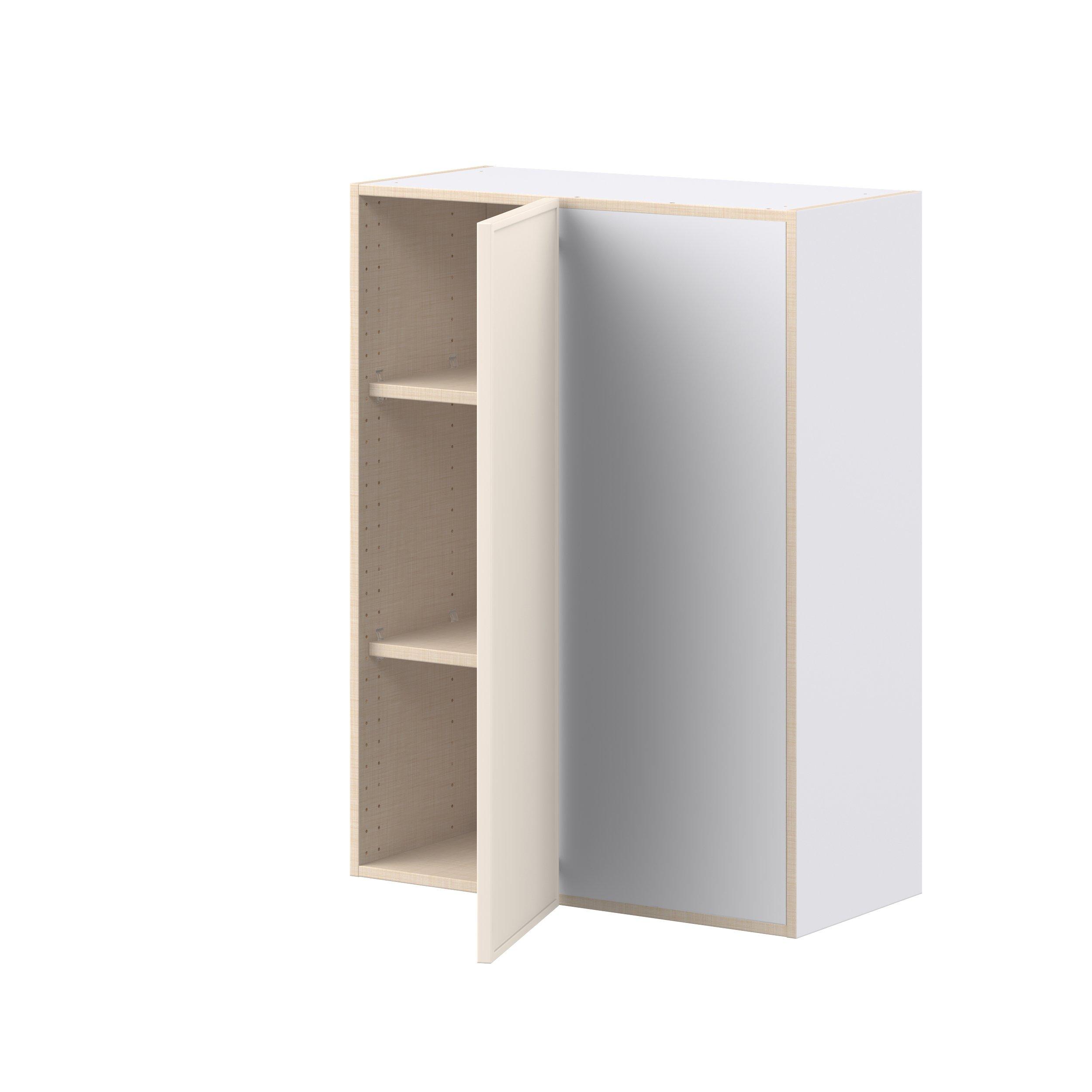 Linden 30 in. Painted Washed Linen Right Open Blind Corner Wall Cabinet