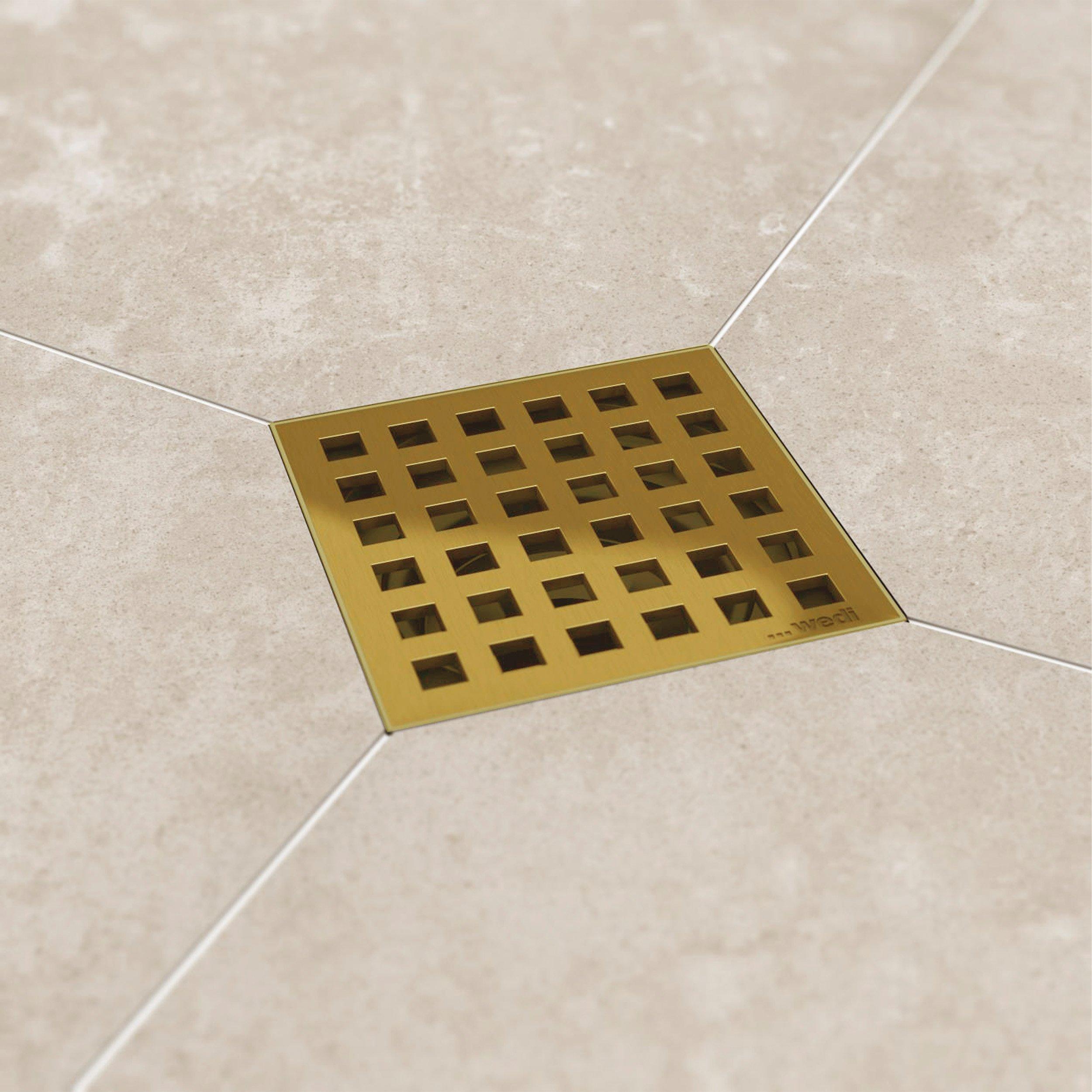 wedi Fundo Gold Drain Grate