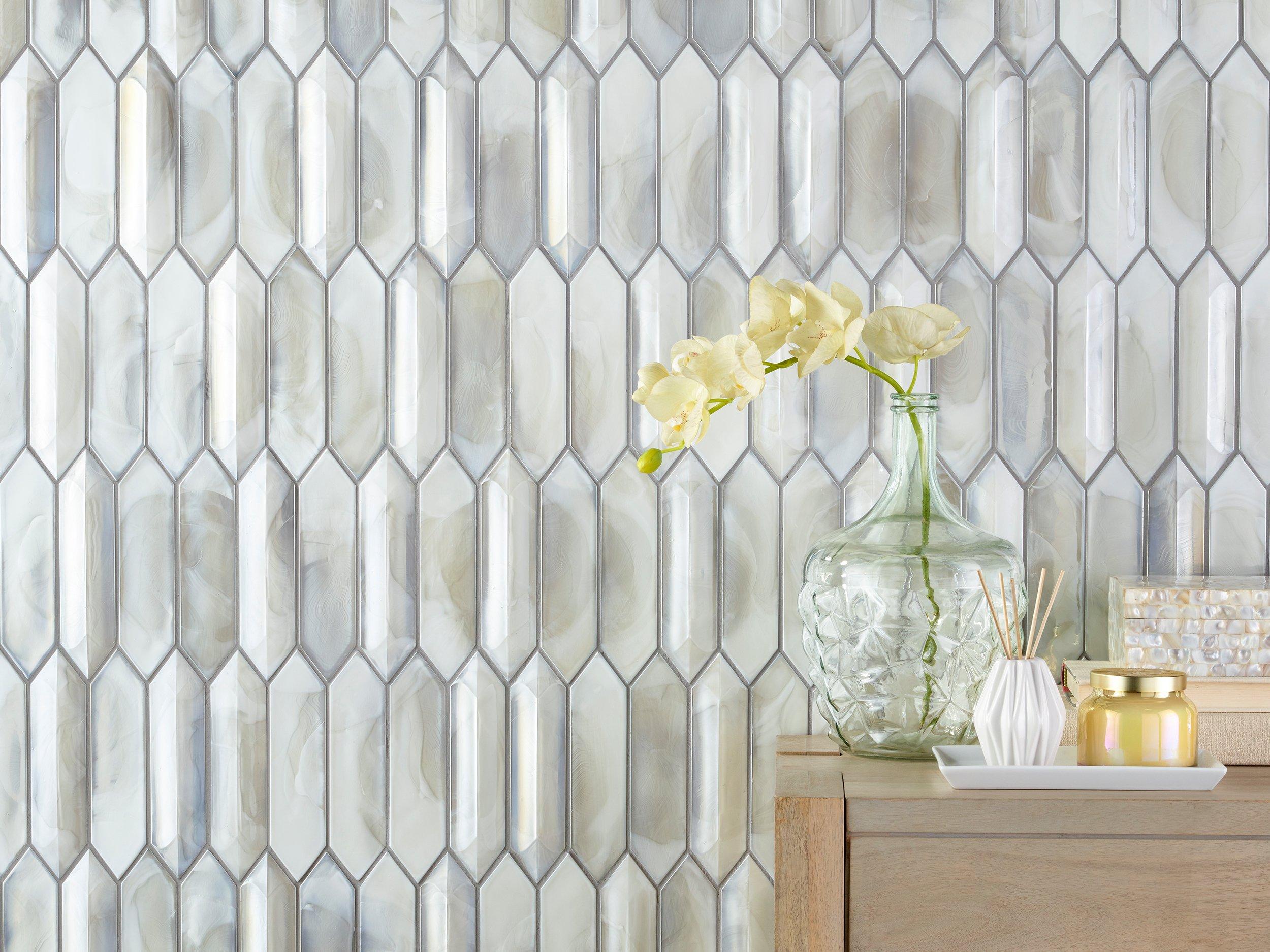 Perla Picket Hot Glass Dimensional Mosaic