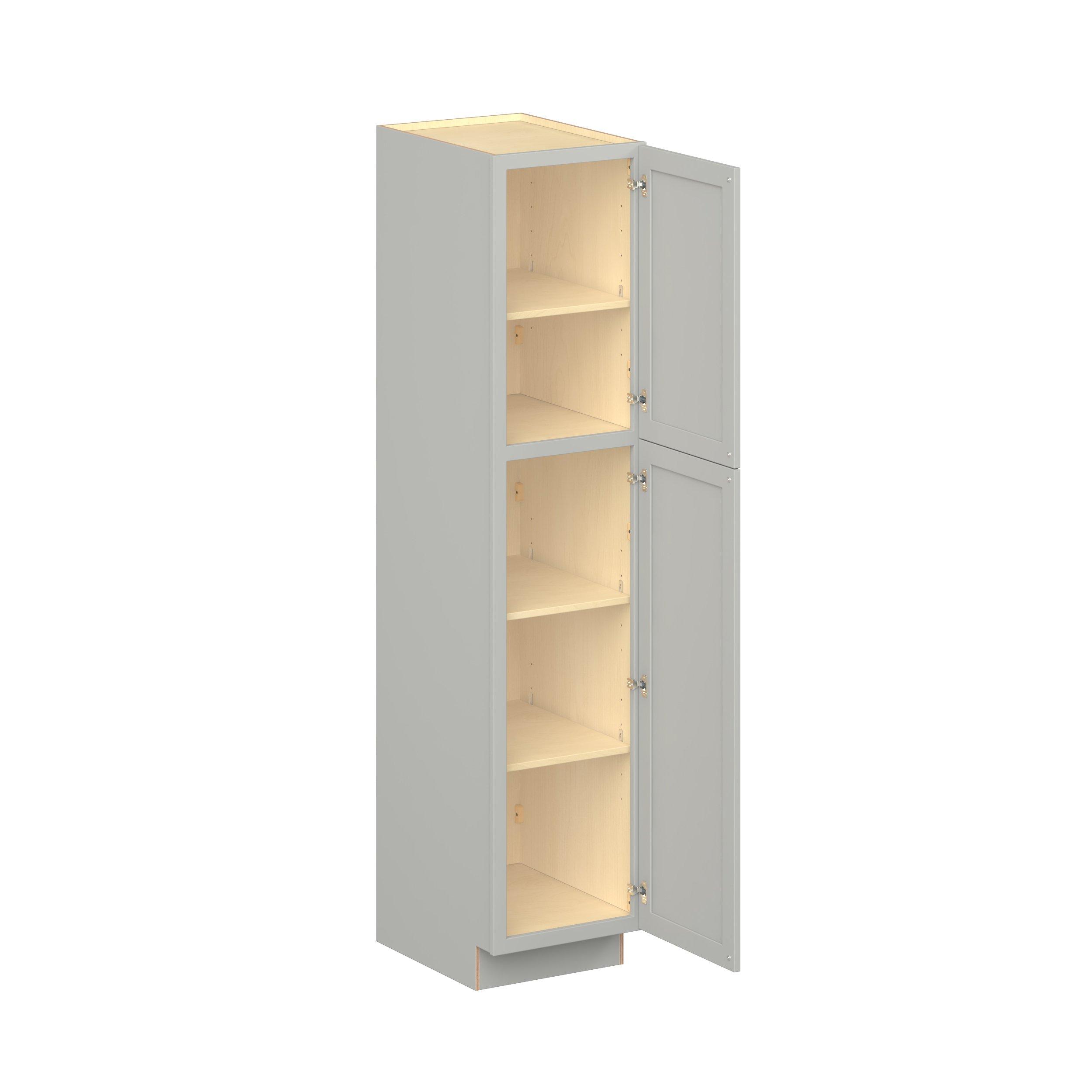 Baxley 18 in. Painted Whisper Gray Plywood Pantry Cabinet - Right Door Hinge