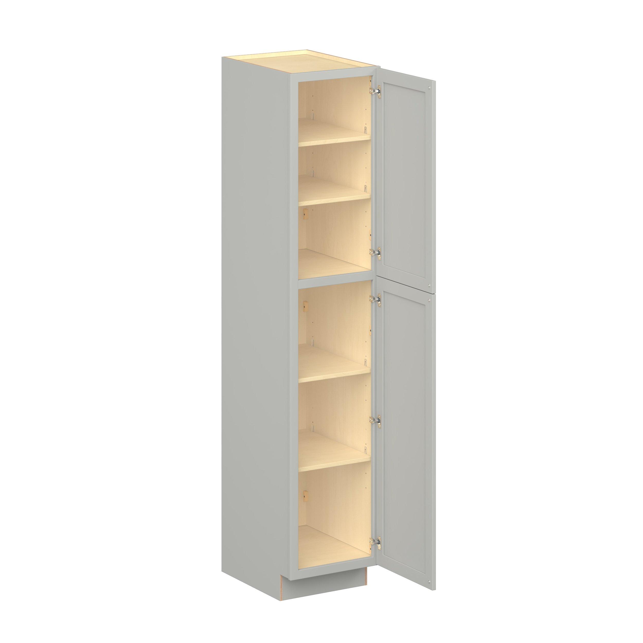 Baxley 18 in. Painted Whisper Gray Plywood Pantry Cabinet - Right Door Hinge