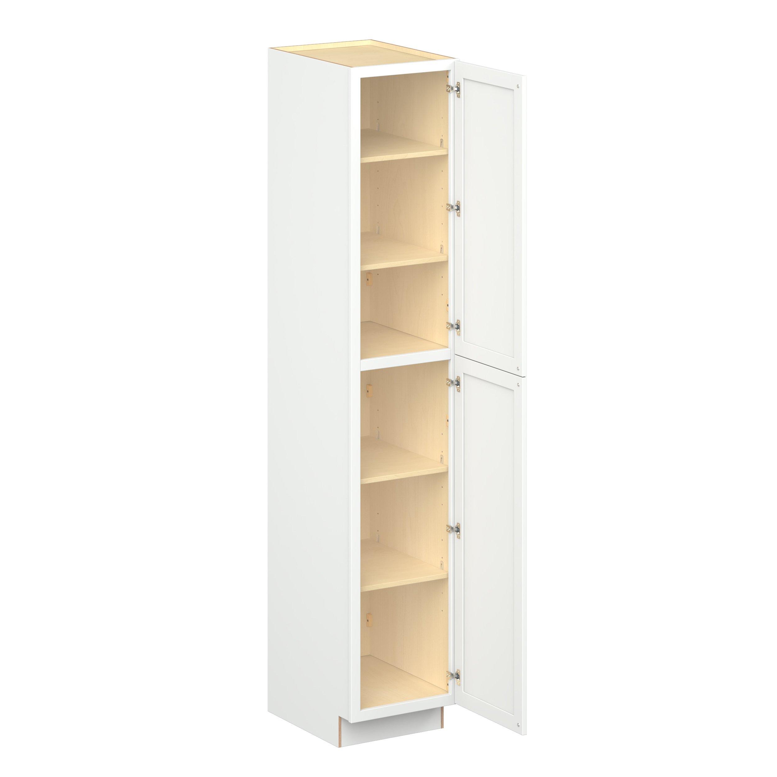 Baxley 18 in. Painted Pure White Plywood Pantry Cabinet - Right Door Hinge