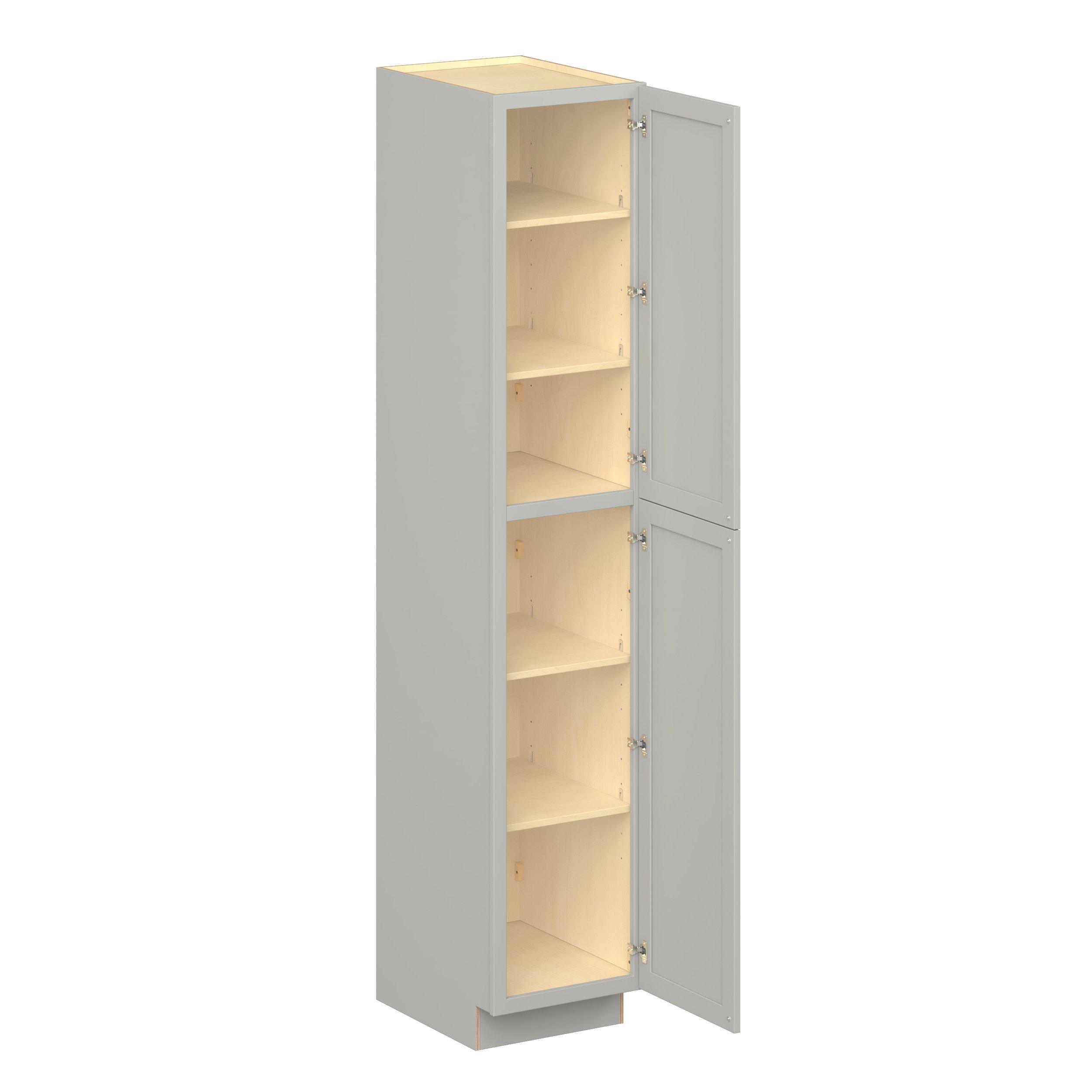 Baxley 18 in. Painted Whisper Gray Plywood Pantry Cabinet - Right Door Hinge