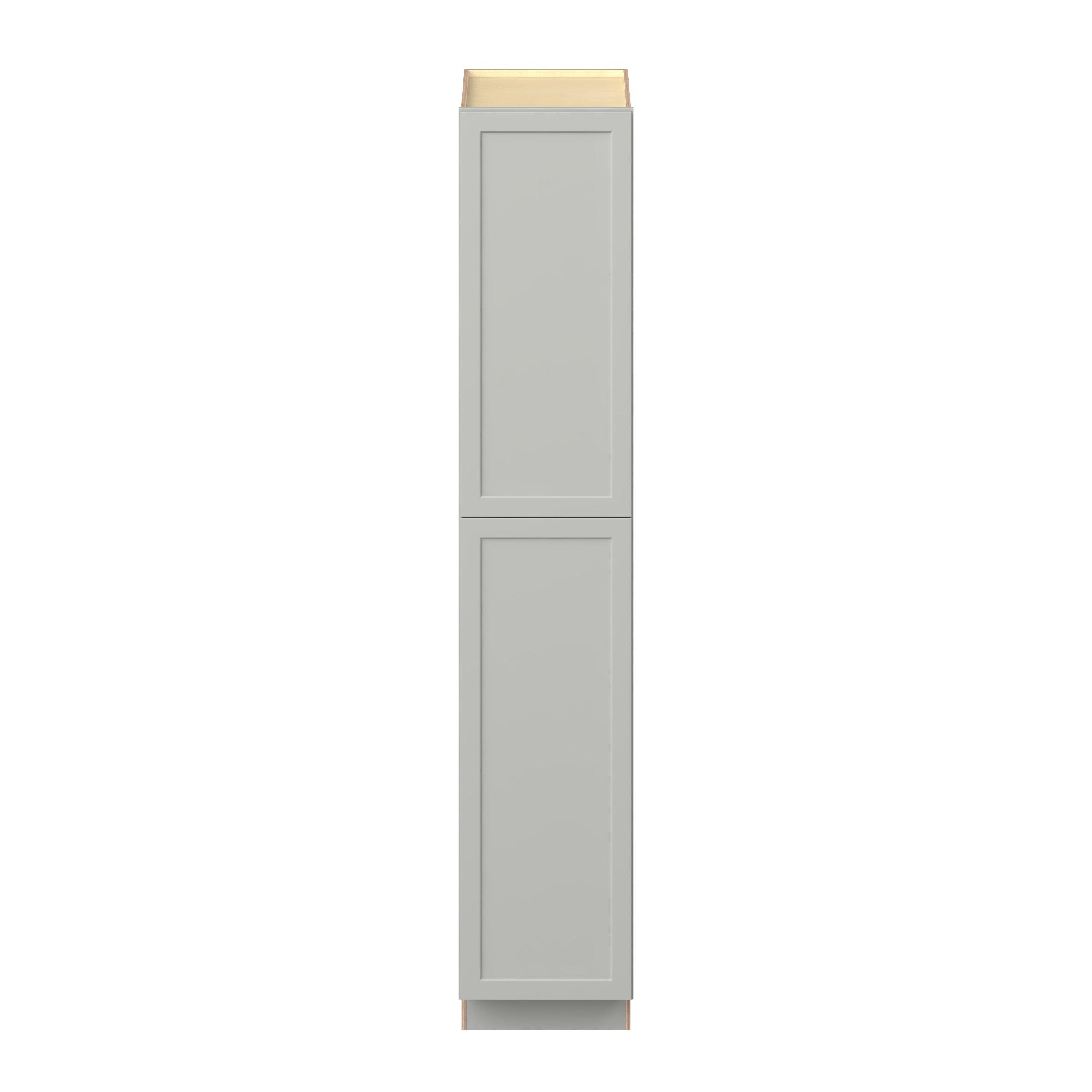 Baxley 18 in. Painted Whisper Gray Plywood Pantry Cabinet - Right Door Hinge