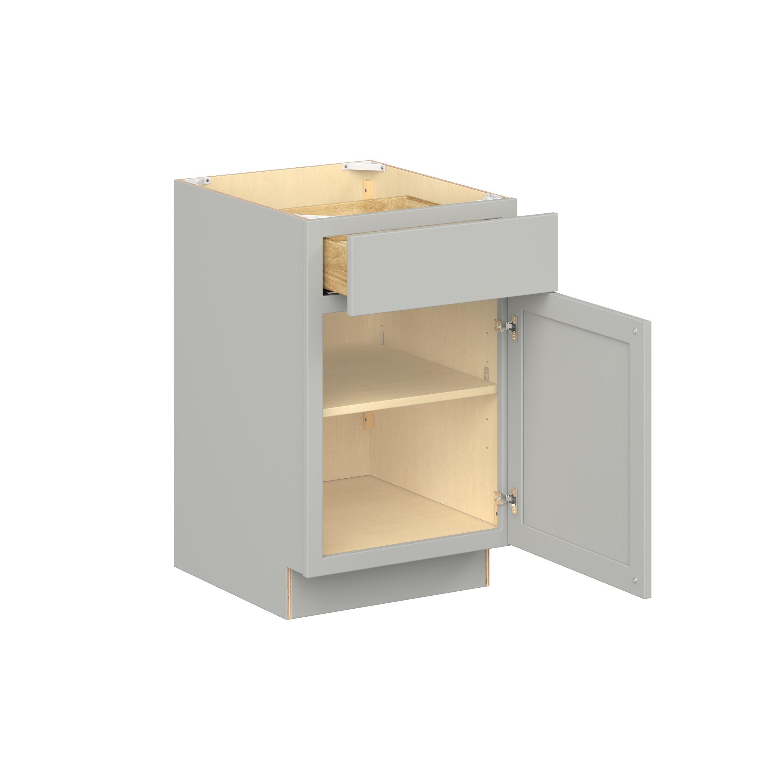 Baxley 21 in. Painted Whisper Gray Door and Drawer Base Cabinet - Right Door Hinge