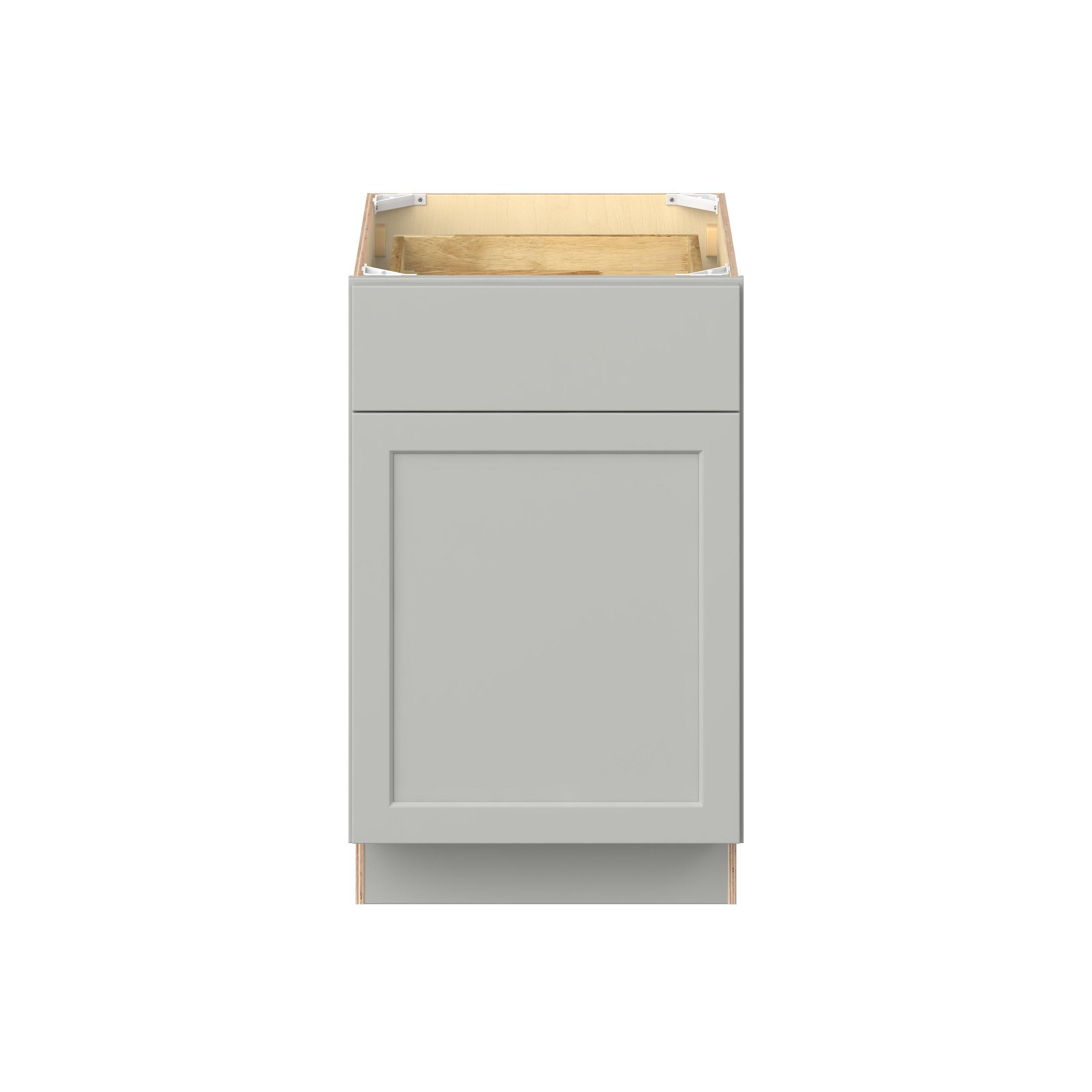 Baxley 21 in. Painted Whisper Gray Door and Drawer Base Cabinet - Right Door Hinge