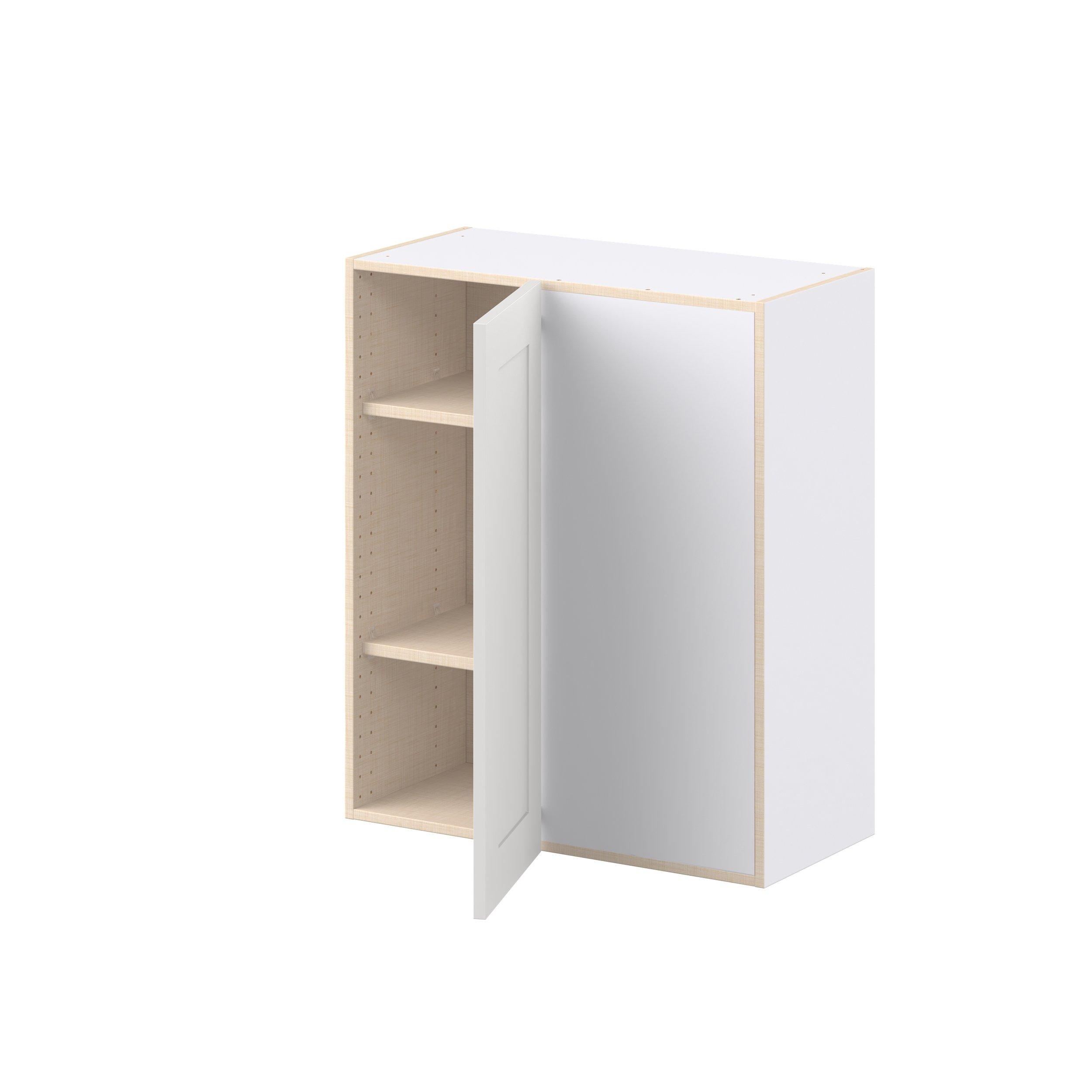 Candler 30 in. Painted Warm White Right Blind Corner Wall Cabinet