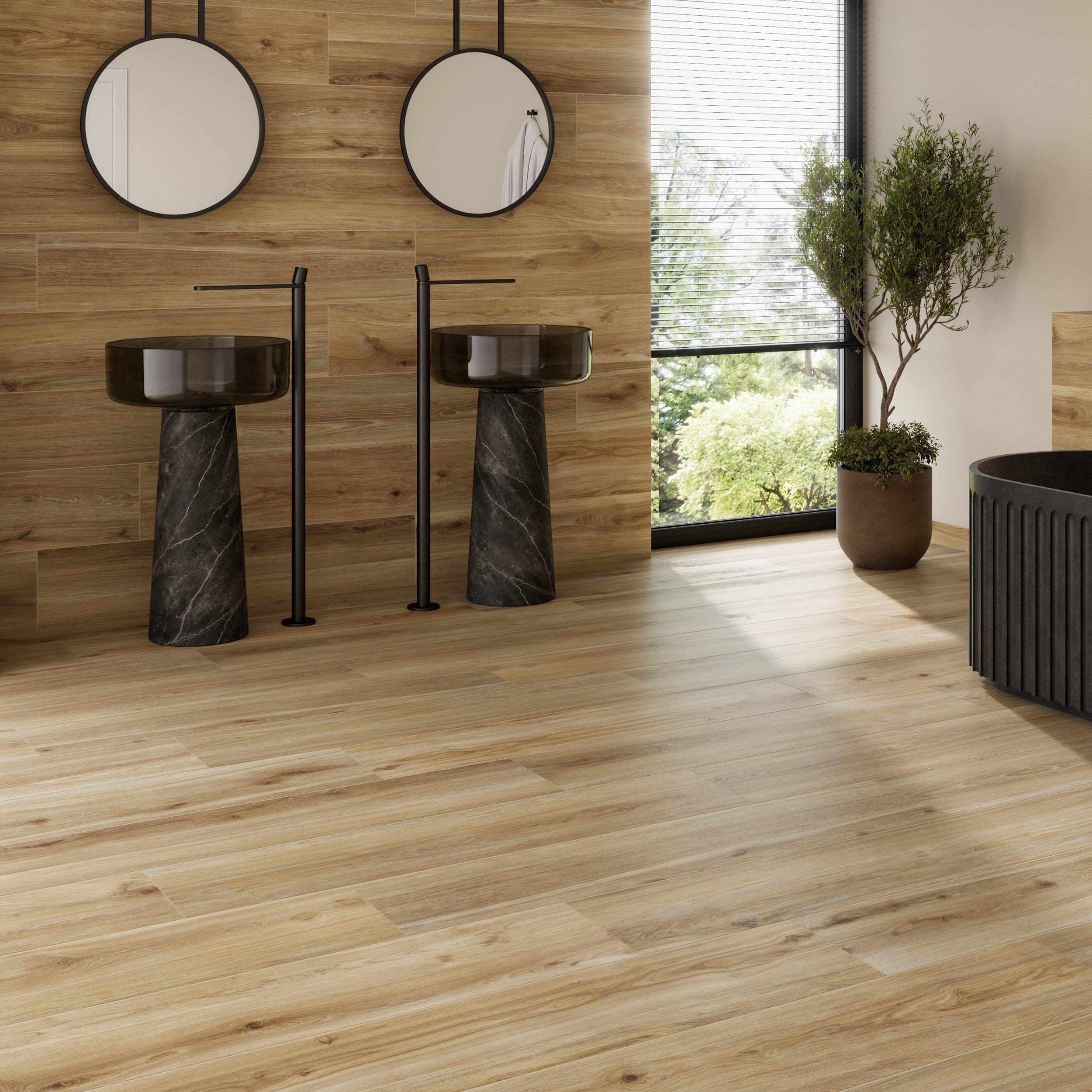 Woodville Natural Porcelain Matte Tile