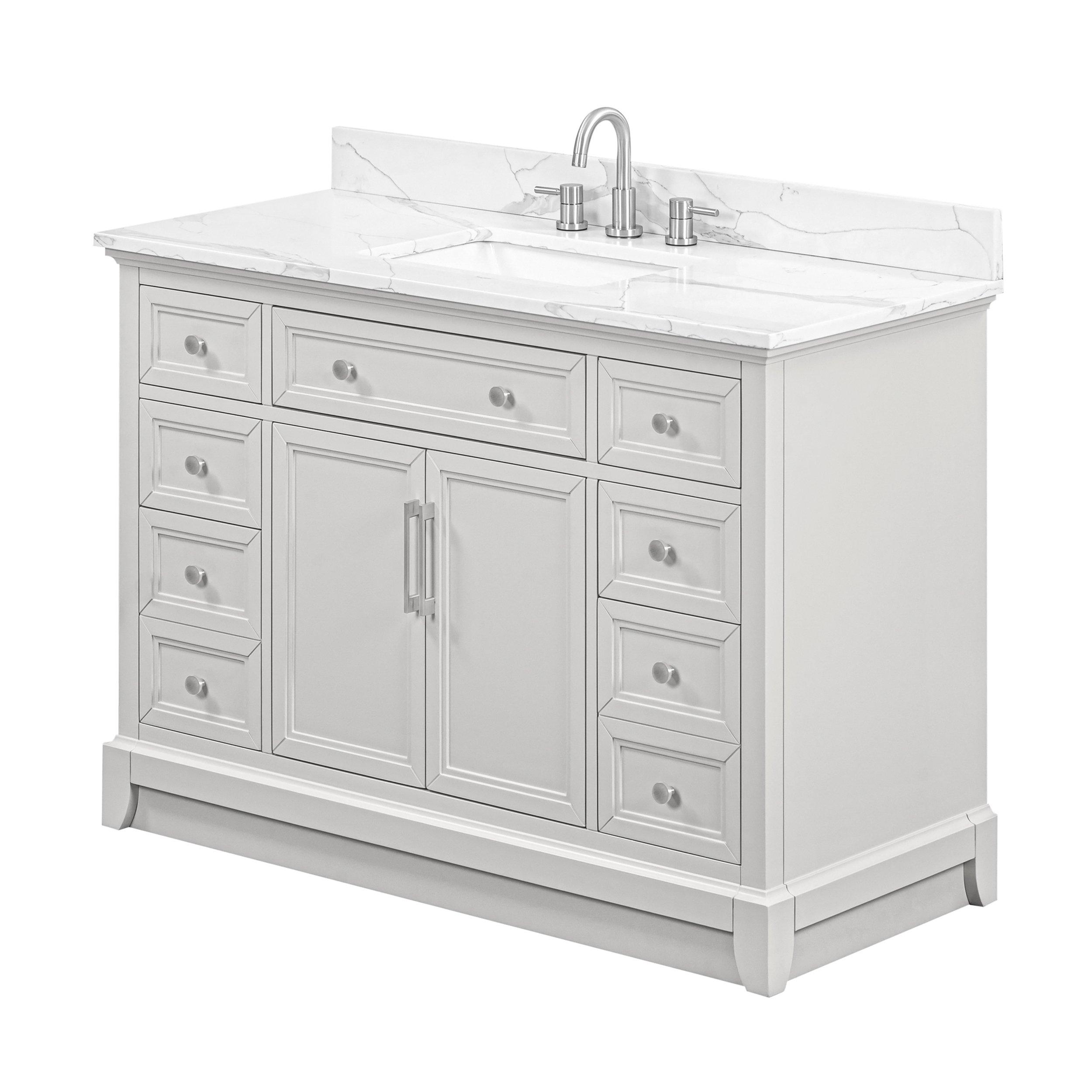 Aurora 49 in. Gray Vanity with Quartz Top