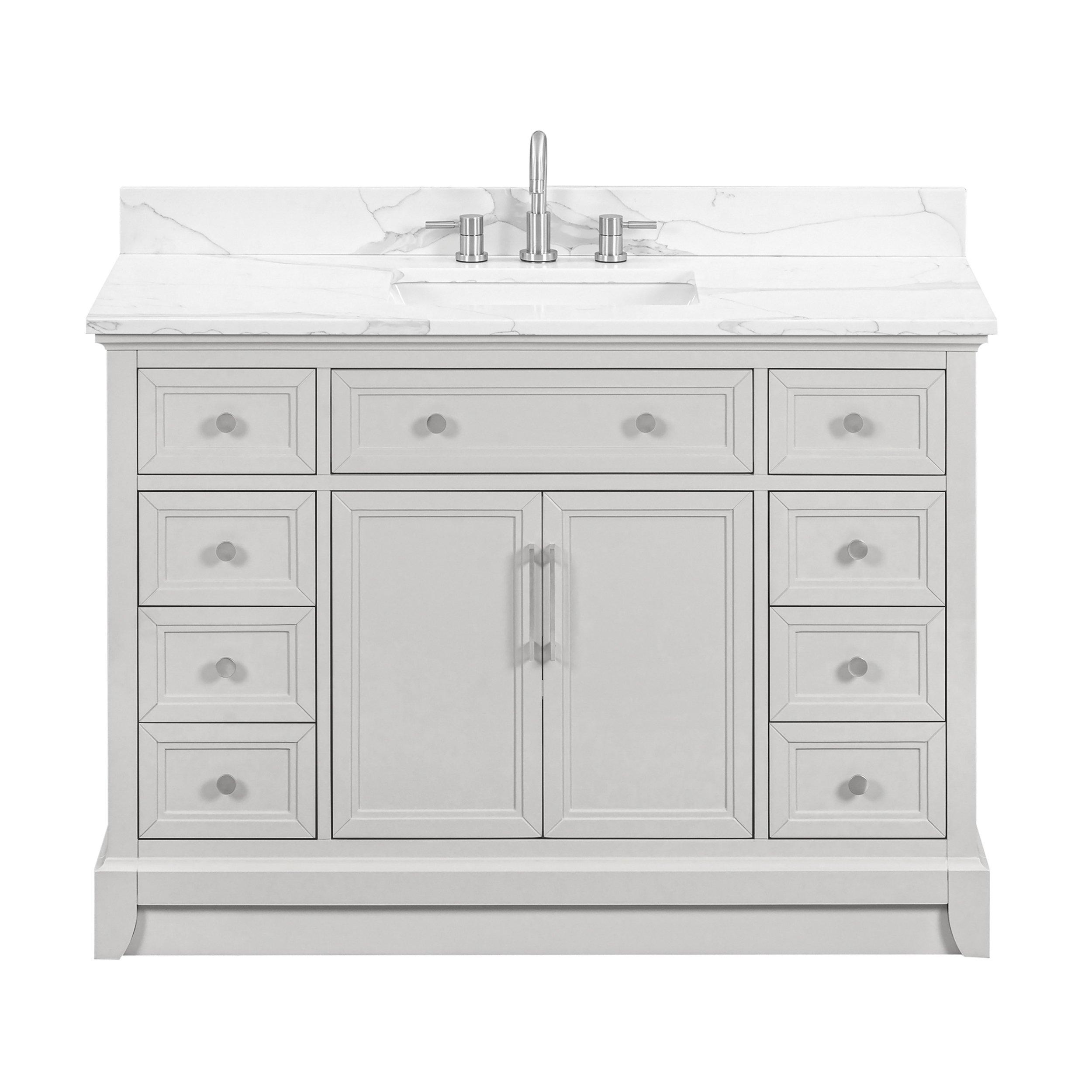 Aurora 49 in. Gray Vanity with Quartz Top