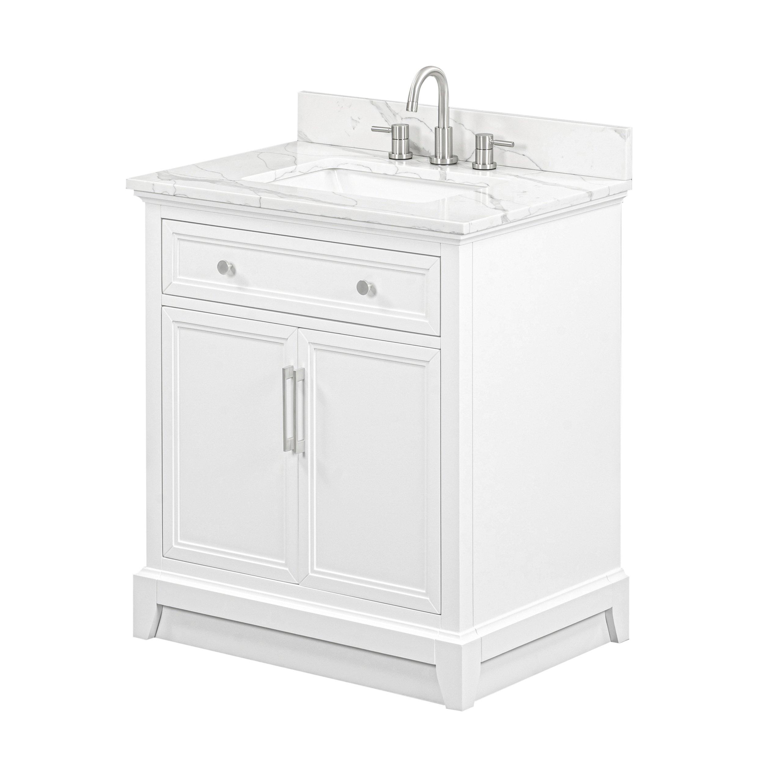 Aurora 31 in. White Vanity with Quartz Top