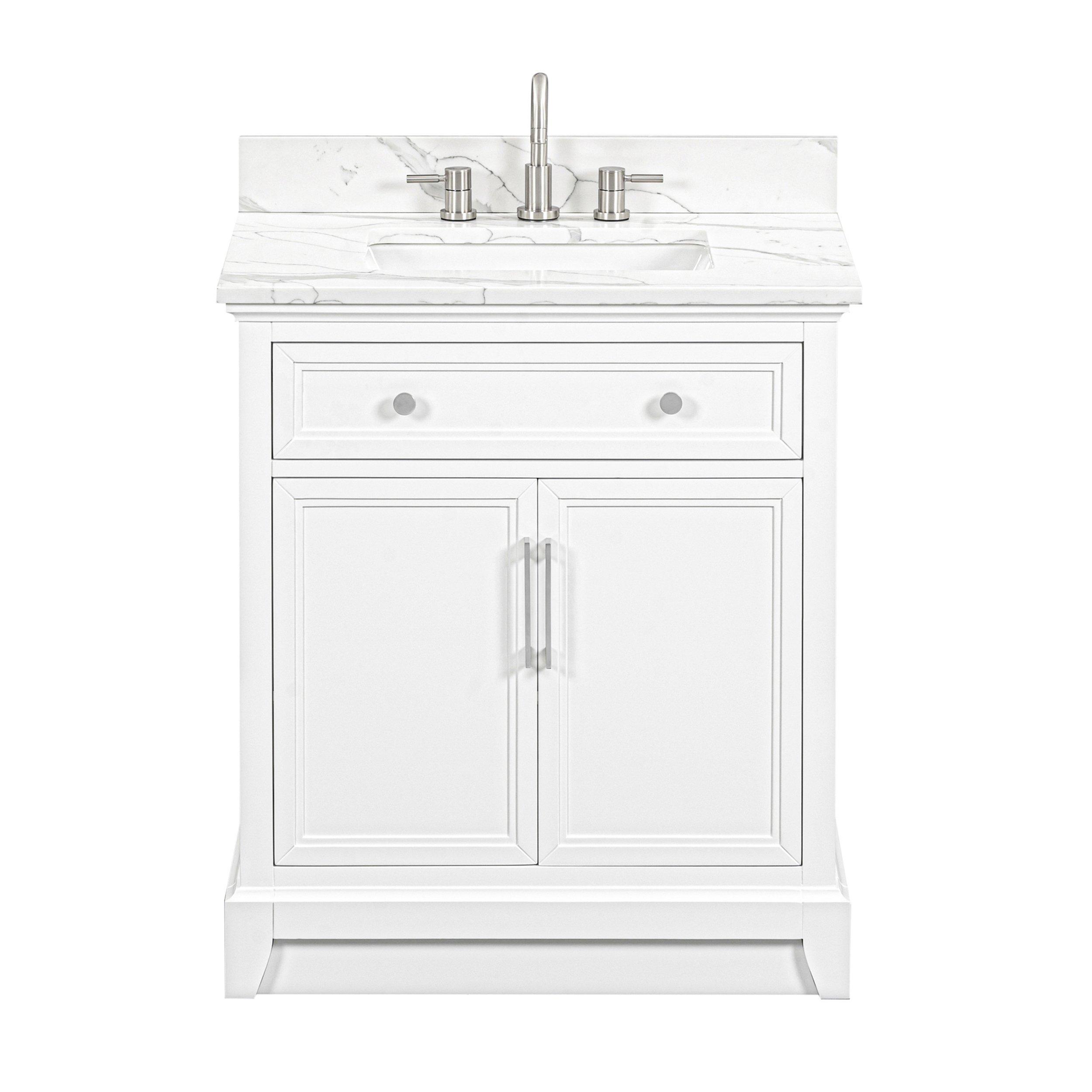 Aurora 31 in. White Vanity with Quartz Top