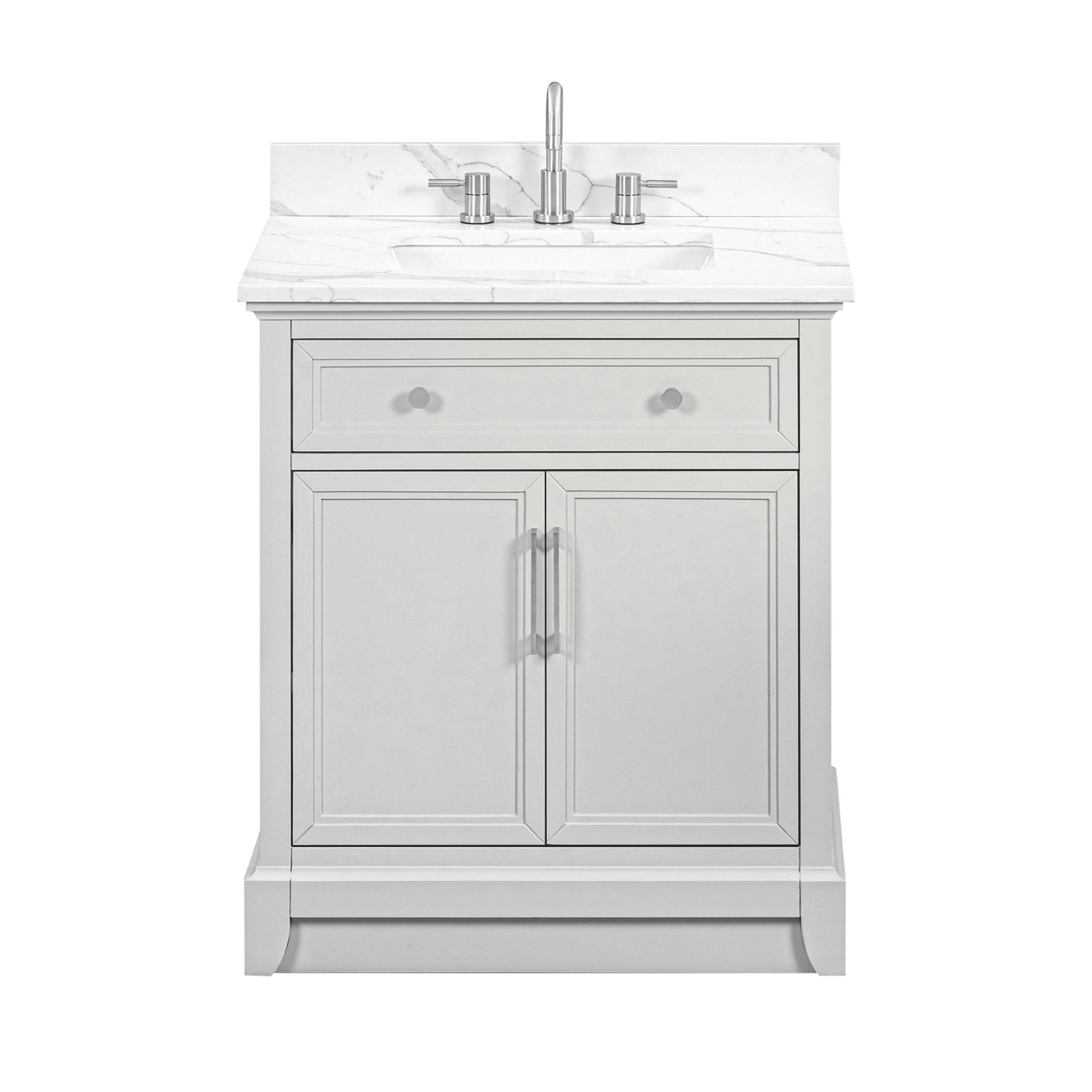 Aurora 31 in. Gray Vanity with Quartz Top