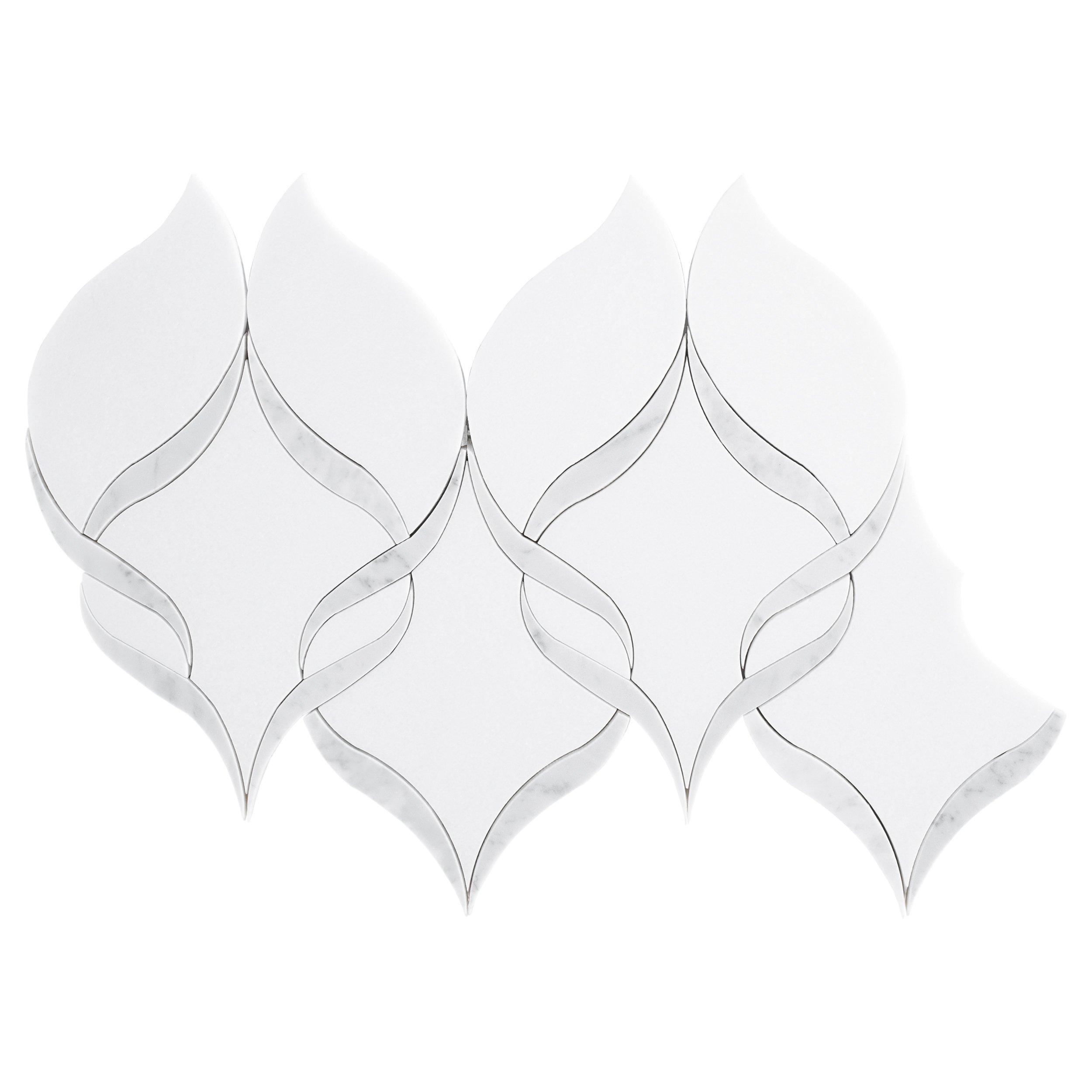 Hera Thassos Bianco Carrara Waterjet Marble Mosaic