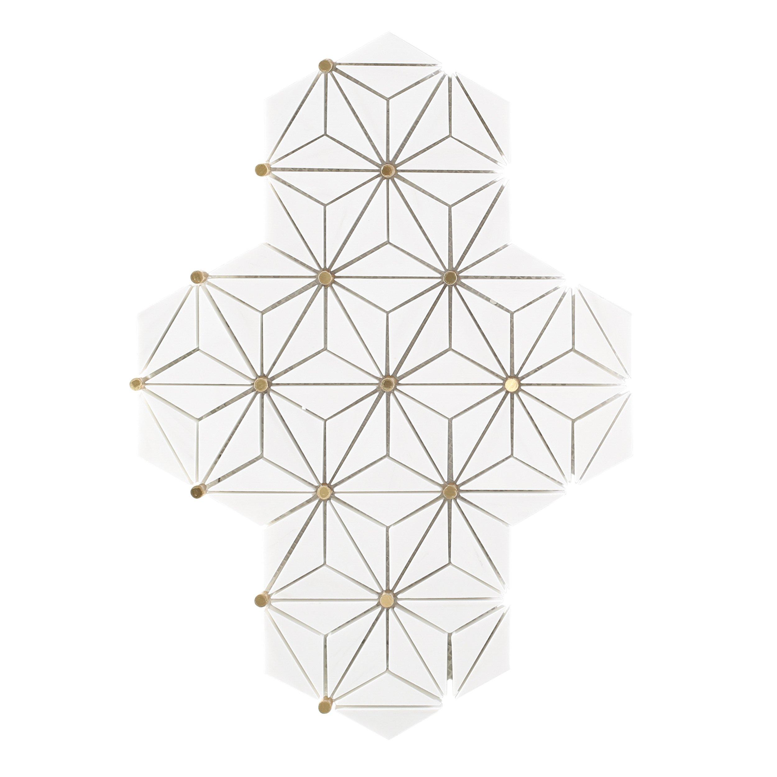 Nova Dolomite Brass Polished Marble Mosaic