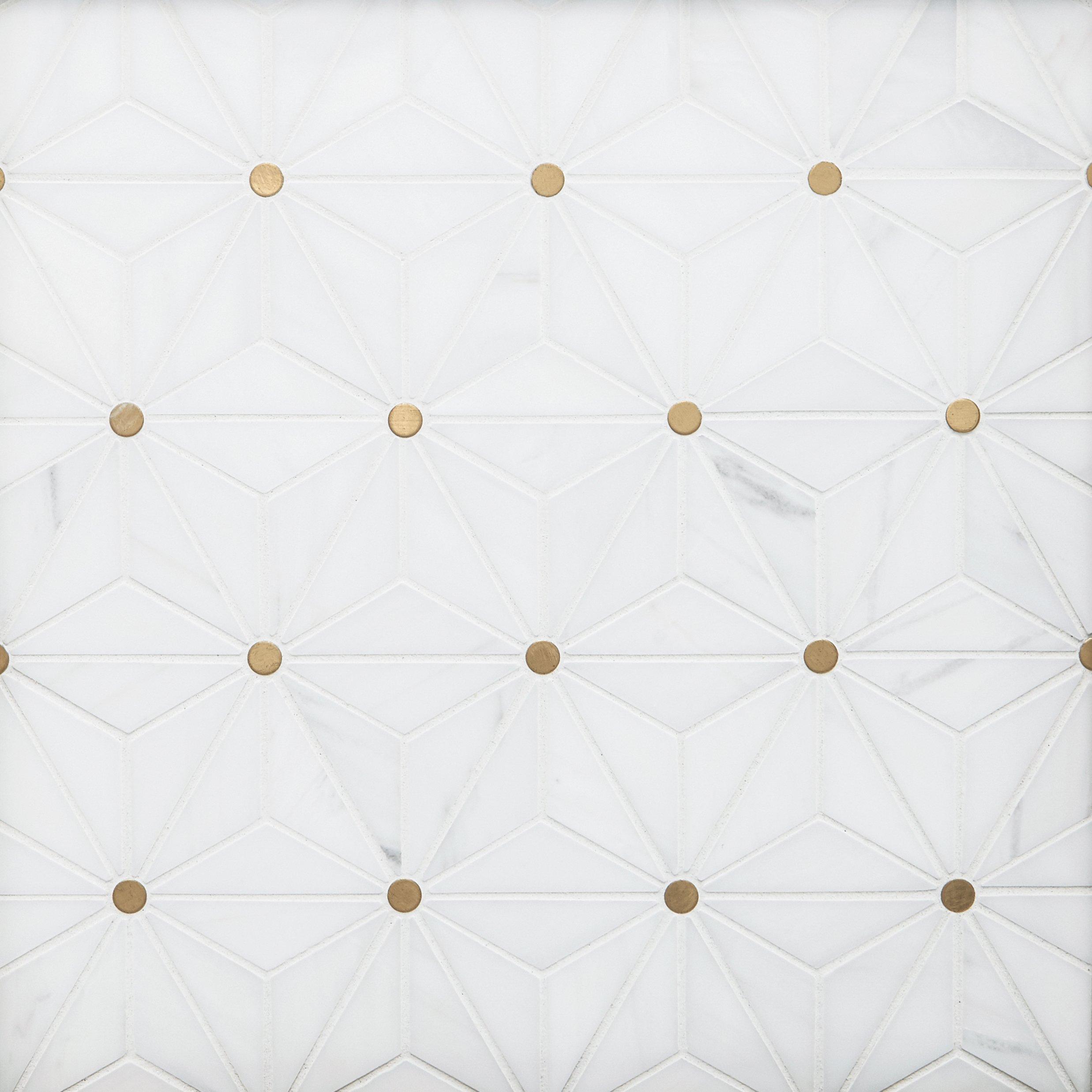 Nova II Dolomite Brass Polished Marble Mosaic