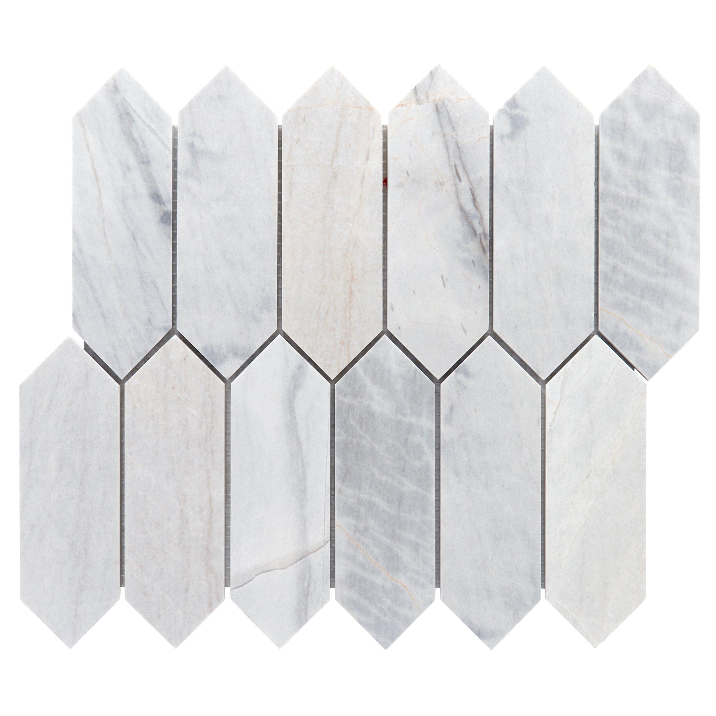Mykonos Gray Picket Polished Marble Mosaic