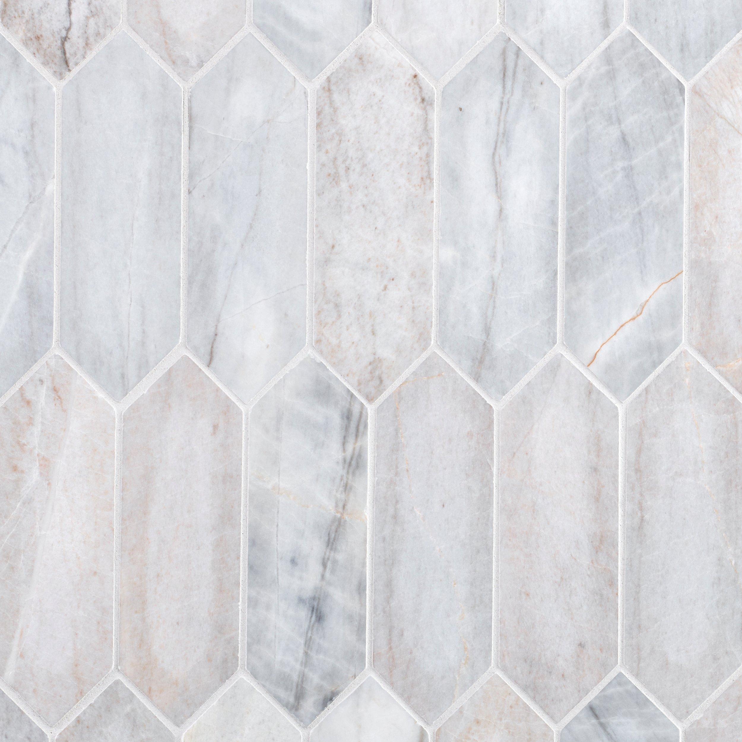 Mykonos Gray Picket Polished Marble Mosaic