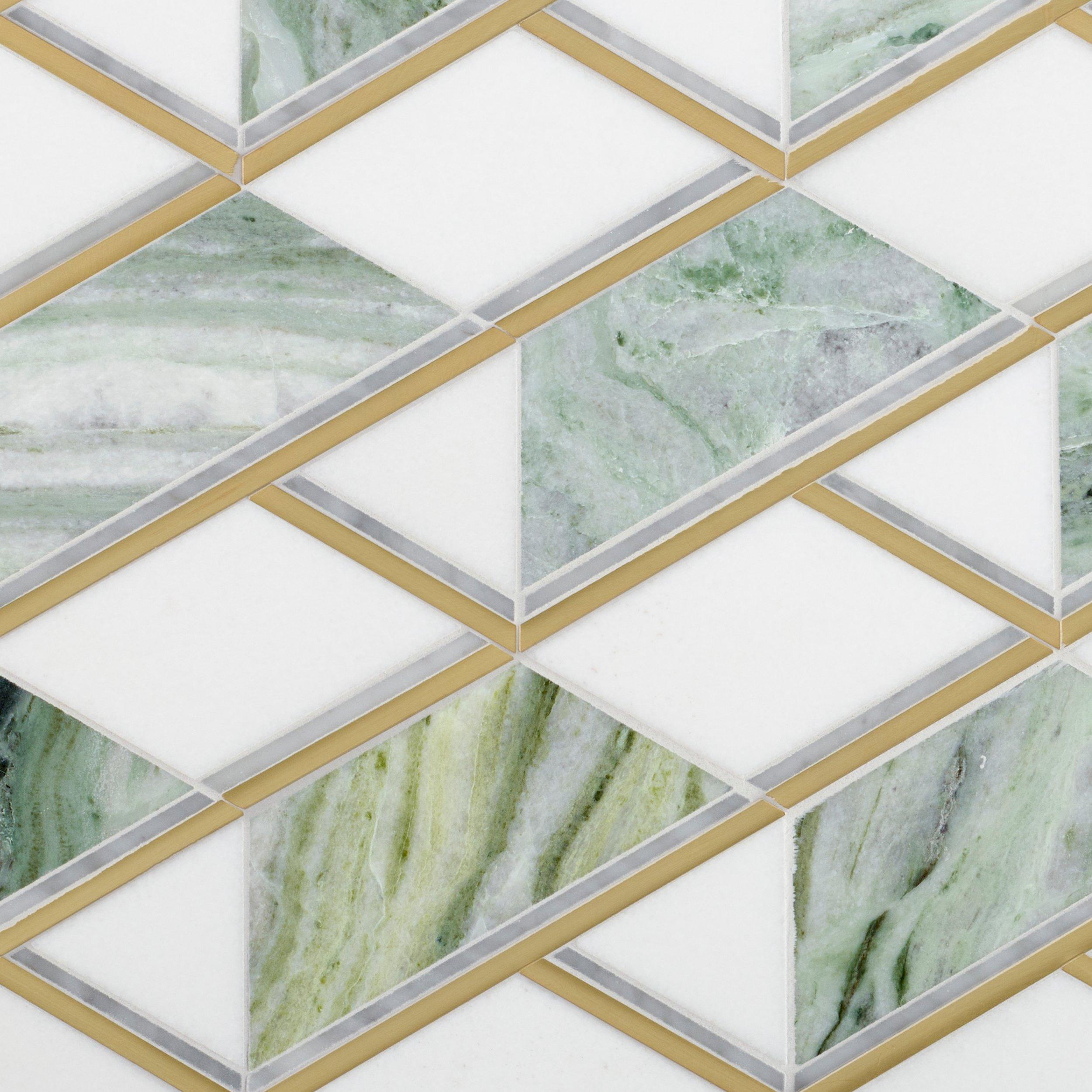 Aspen Ice Jade Polished Hexagon Marble Mosaic