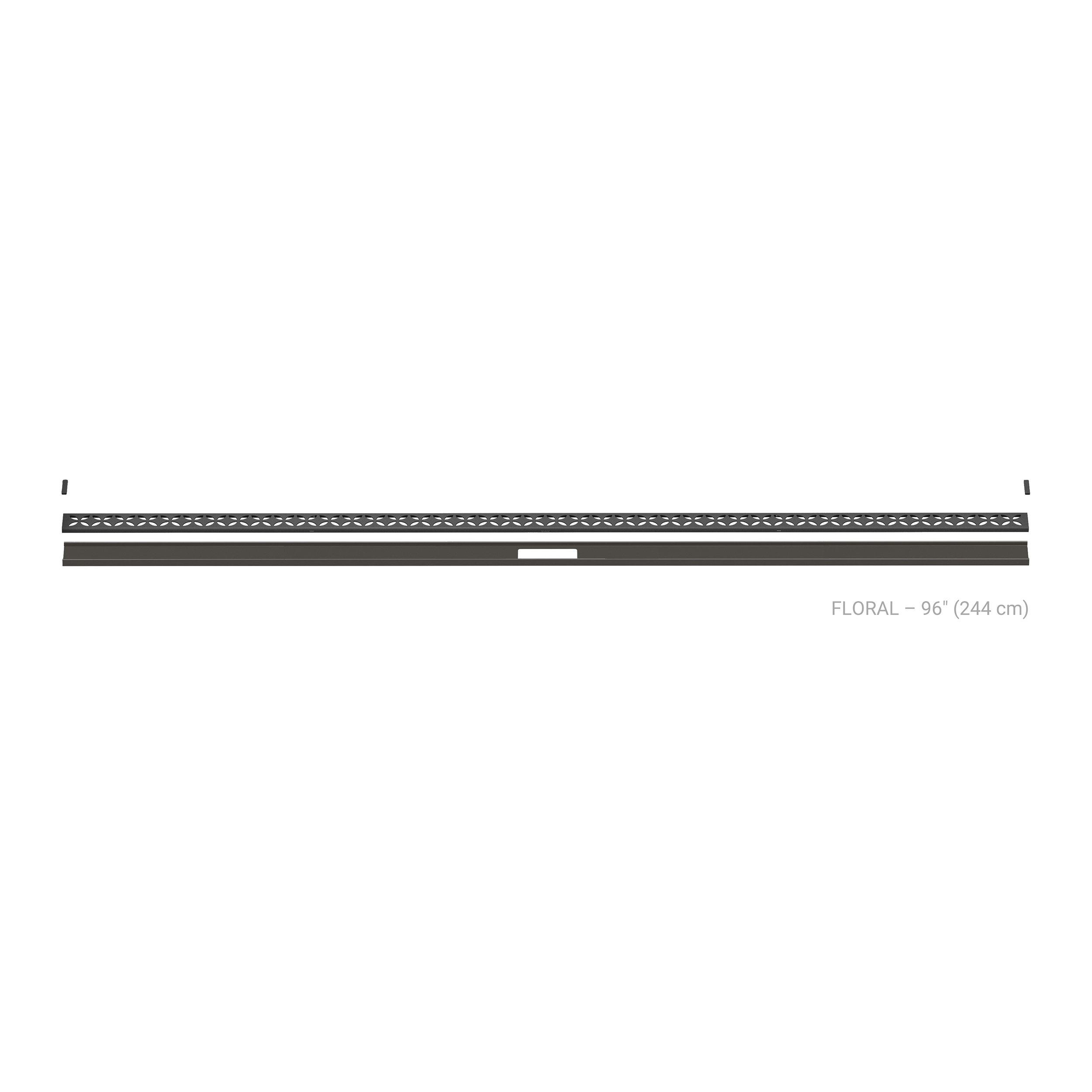 Schluter Kerdi-Line 8ft. Vario Floral Linear Drain Dark Anthracite