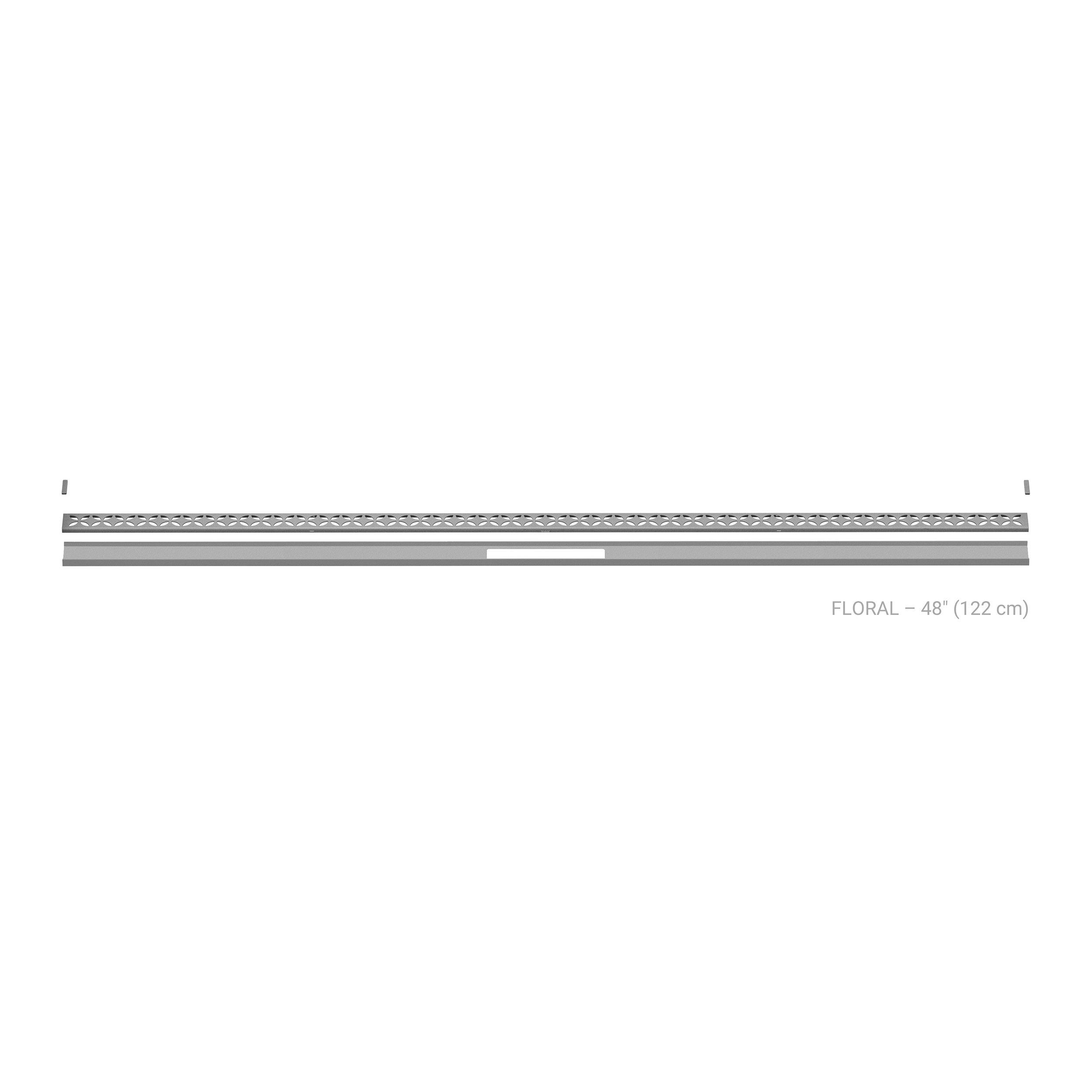 Schluter Kerdi-Line 8ft. Vario Floral Linear Drain Stone Grey