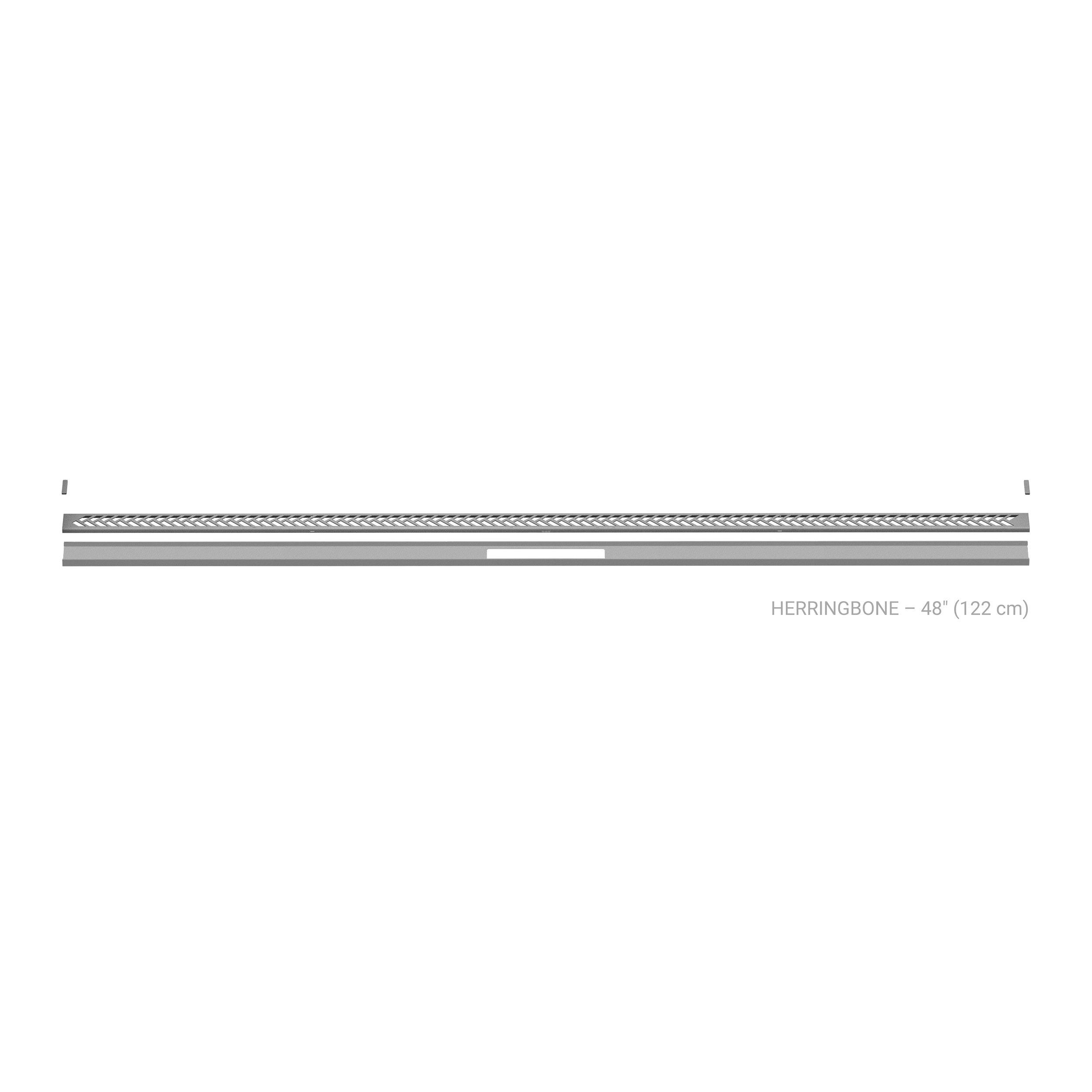 Schluter Kerdi-Line 8ft. Vario Herringbone Linear Drain Stone Grey