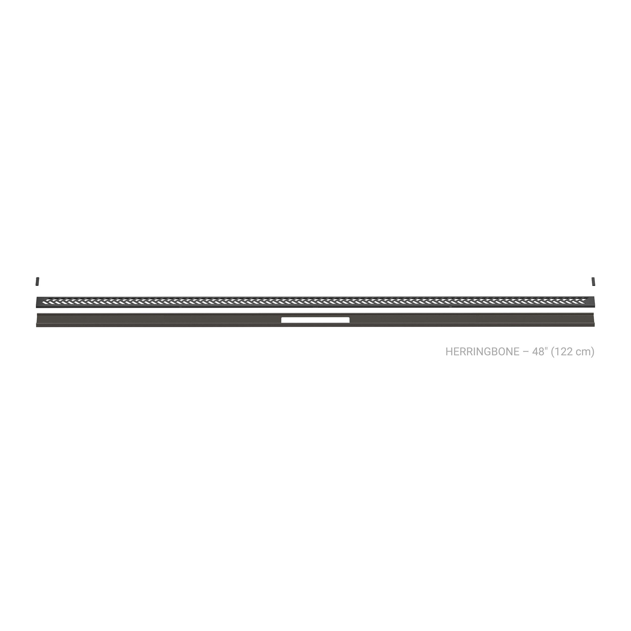 Schluter Kerdi-Line 8ft. Vario Herringbone Linear Drain Dark Anthracite
