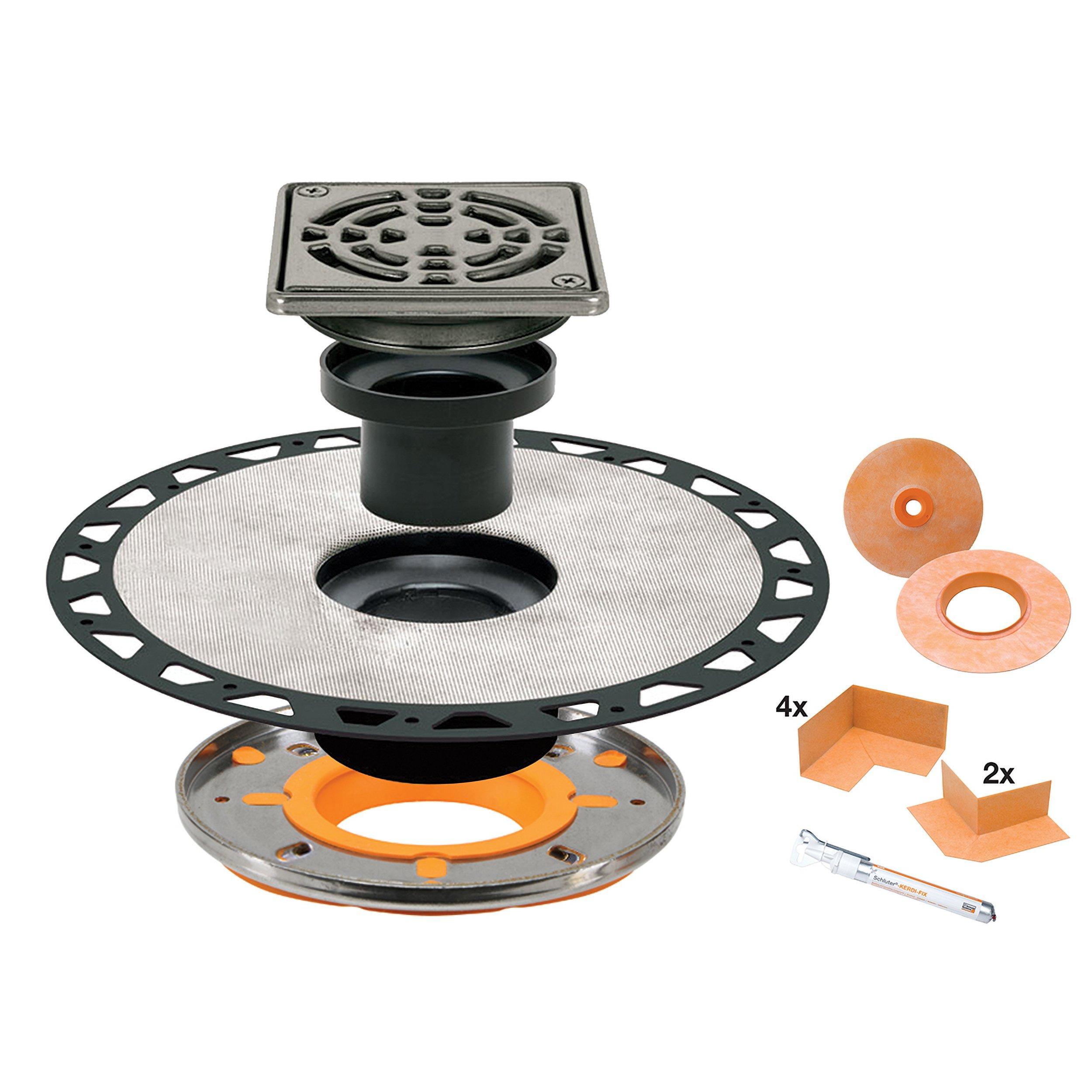 Schluter Kerdi-Drain-A 5 1/2in. Adaptor Kit 4in. Grate