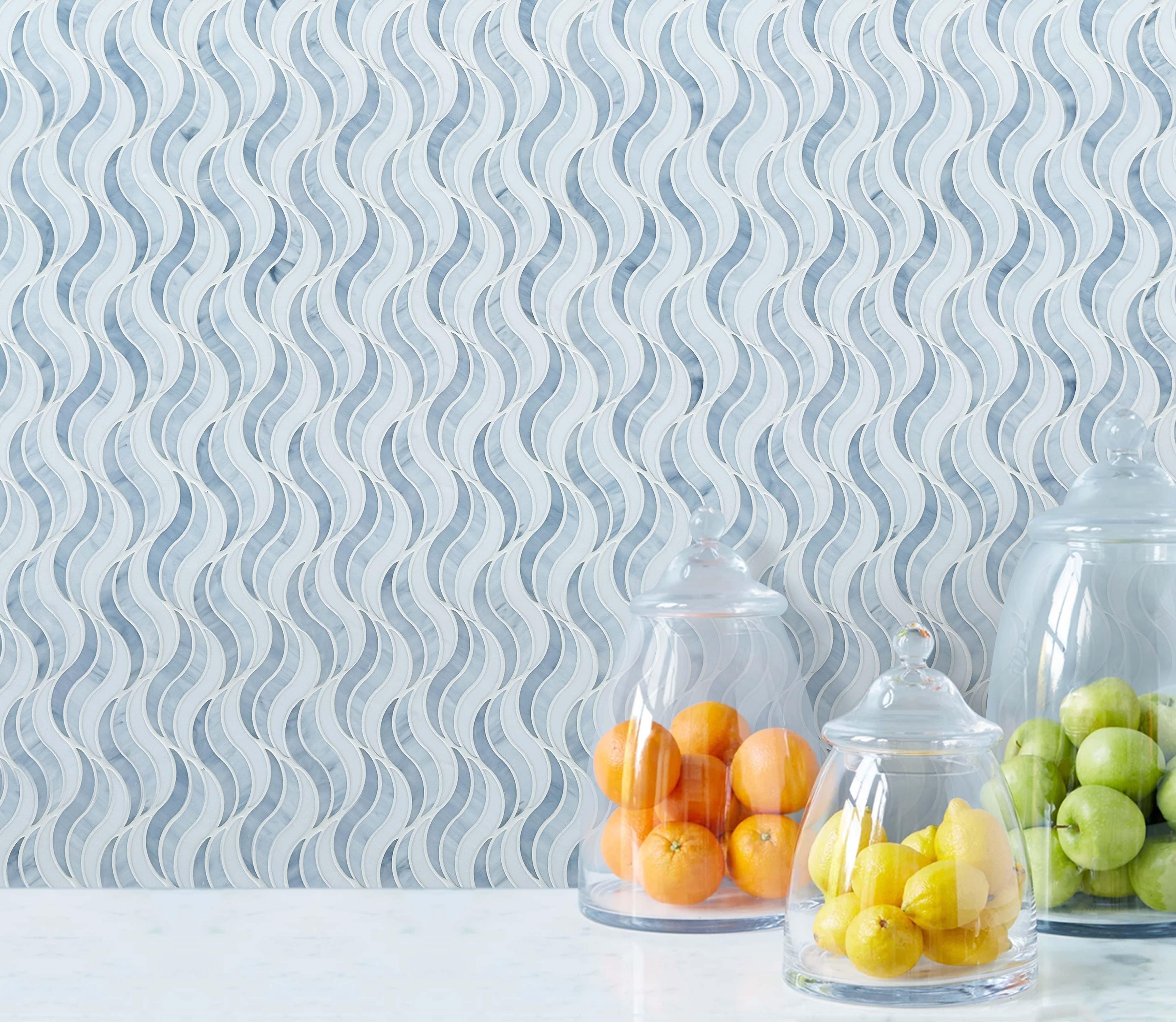 Santana Wave Art Glass Mosaic