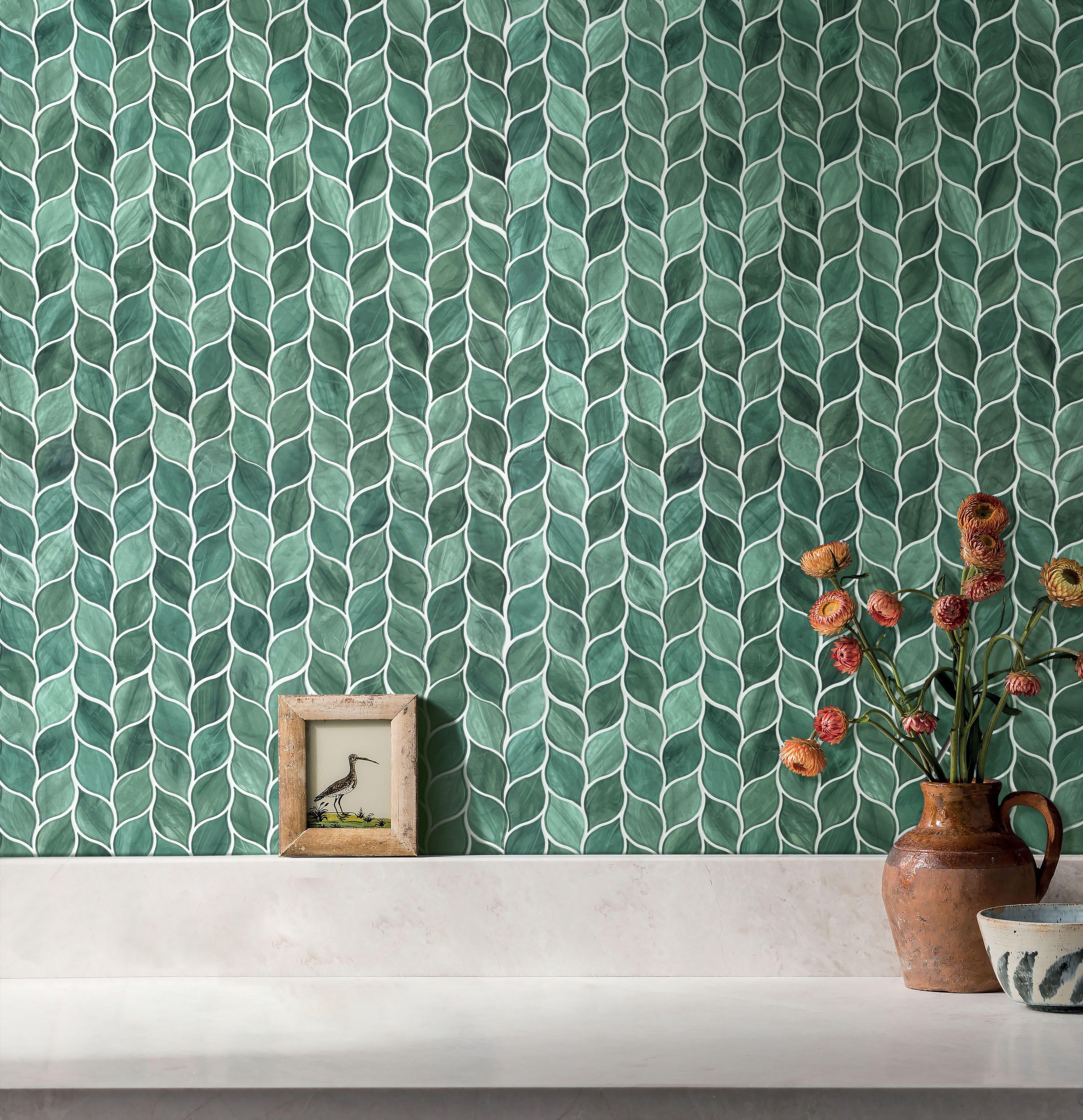 Evergreen Ivy Glass Mosaic