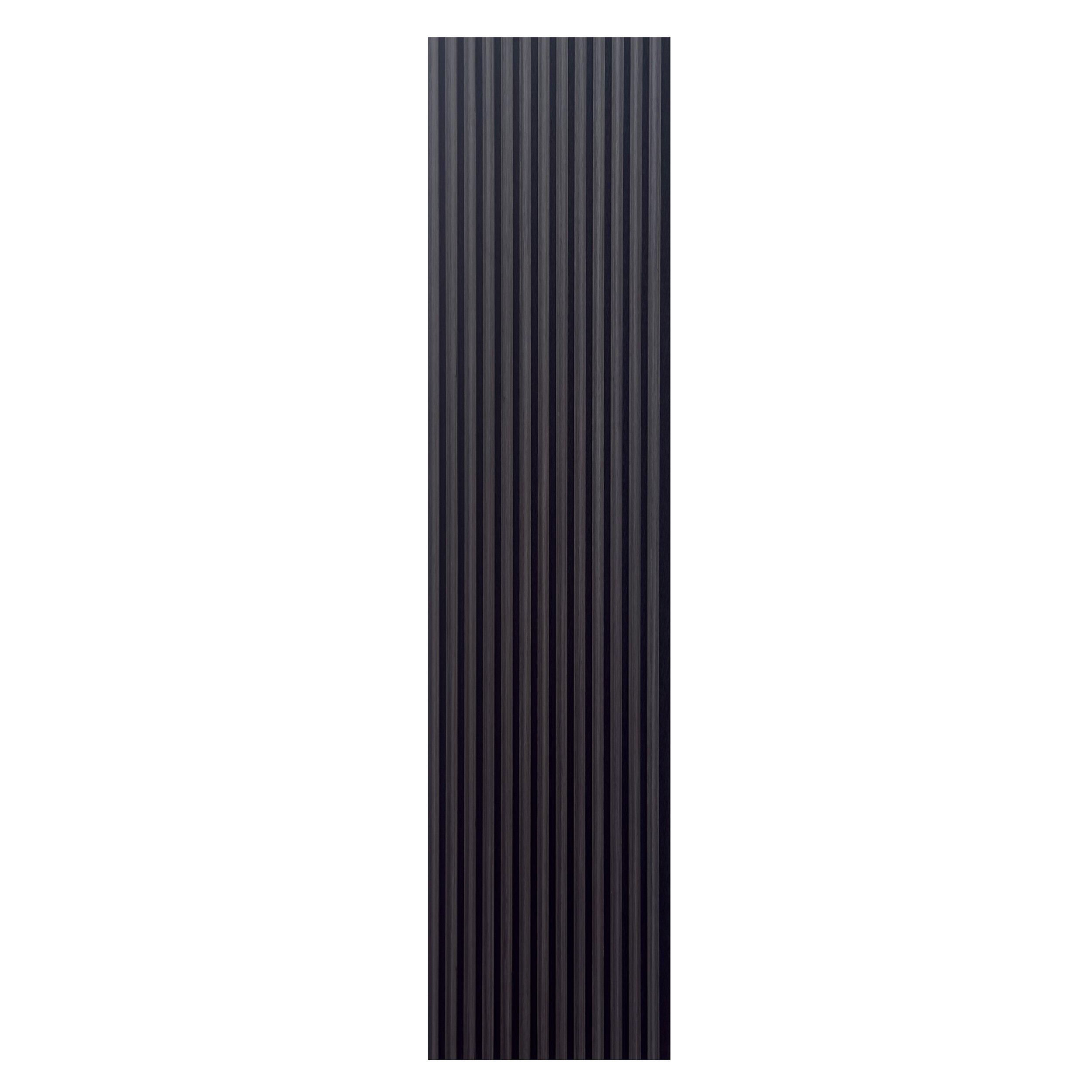 Concave Smoked Gray Wood Acoustic Wall Panel