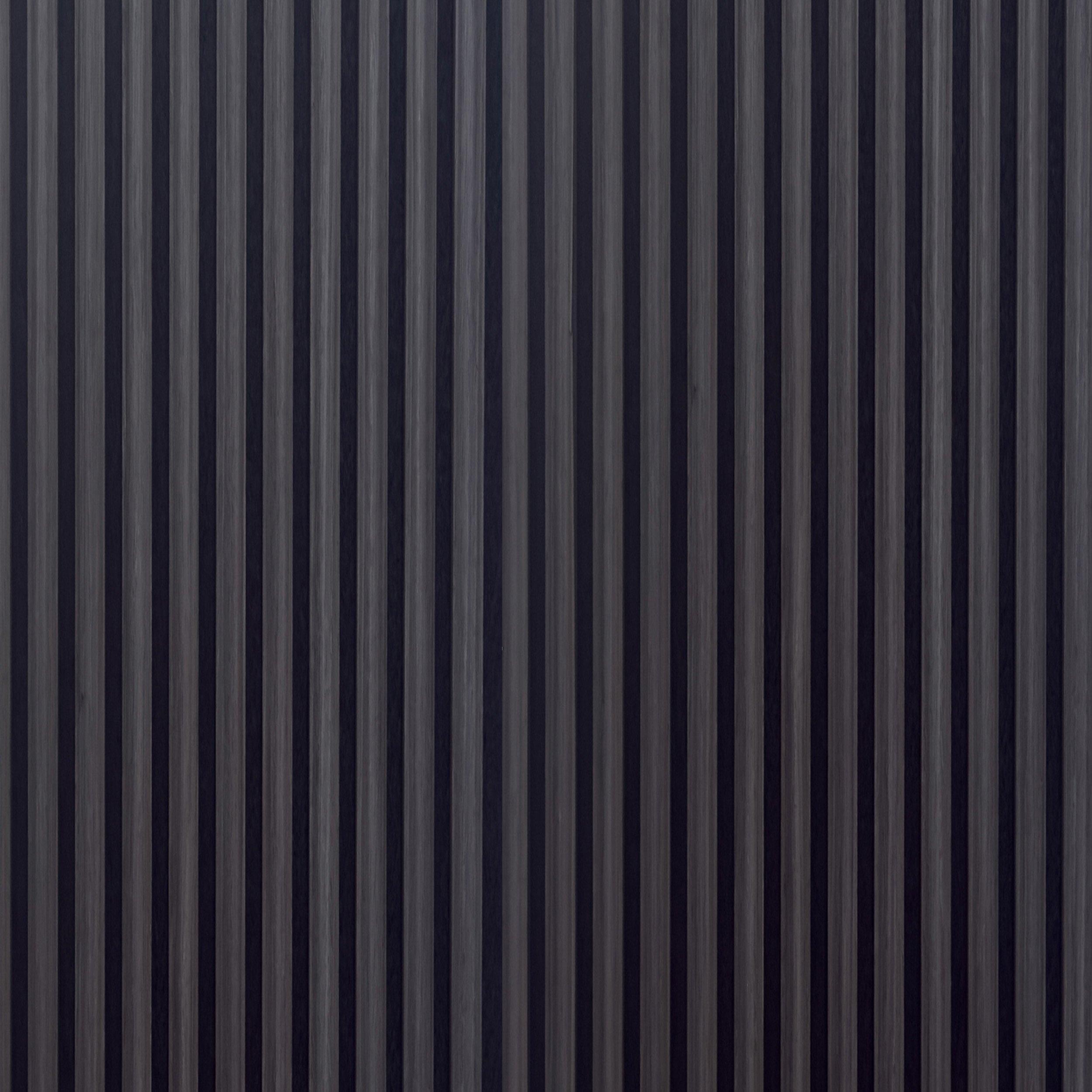 Concave Smoked Gray Wood Acoustic Wall Panel