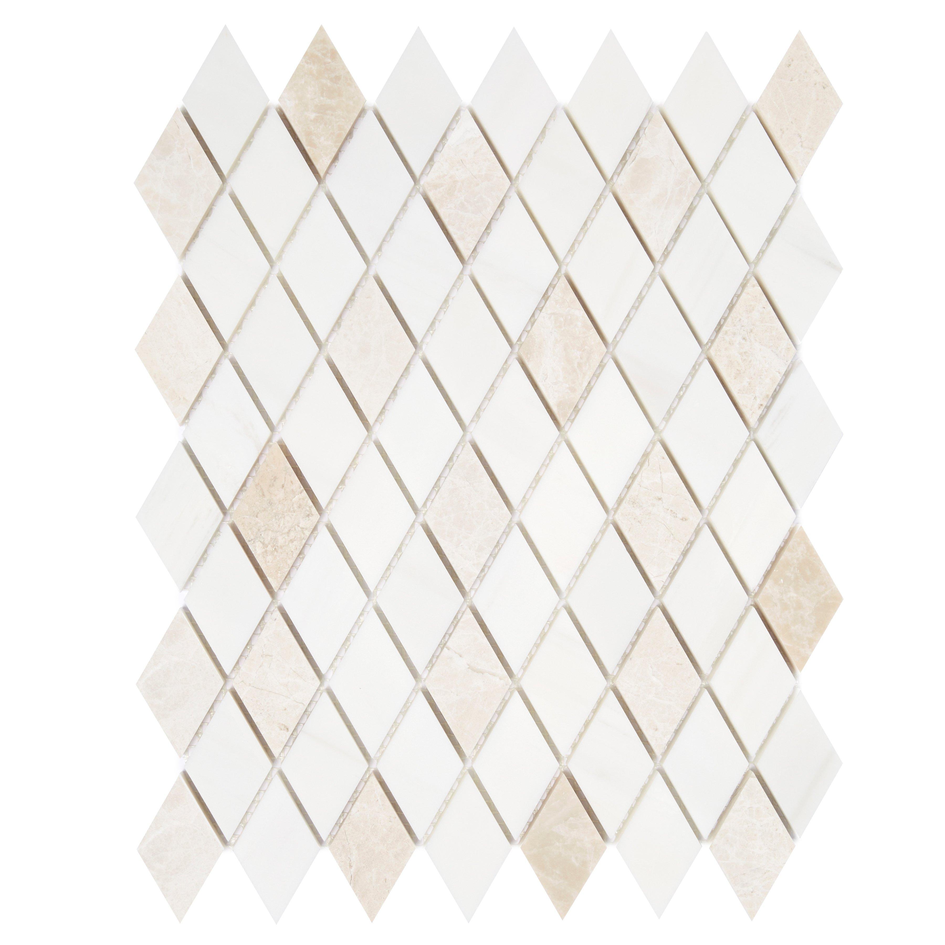 Crema Velluto Dolomite Diamond Polished Marble Mosaic