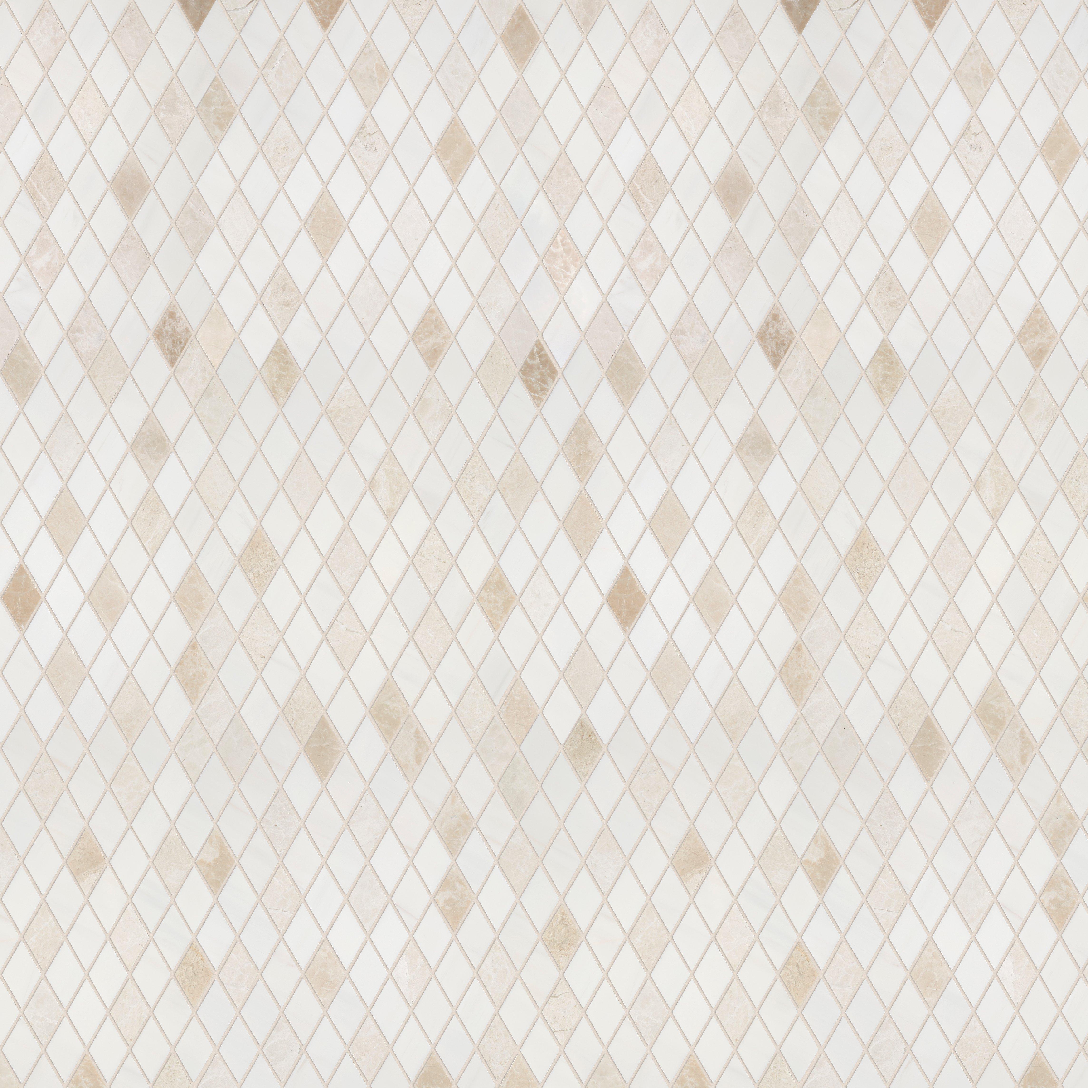 Crema Velluto Dolomite Diamond Polished Marble Mosaic
