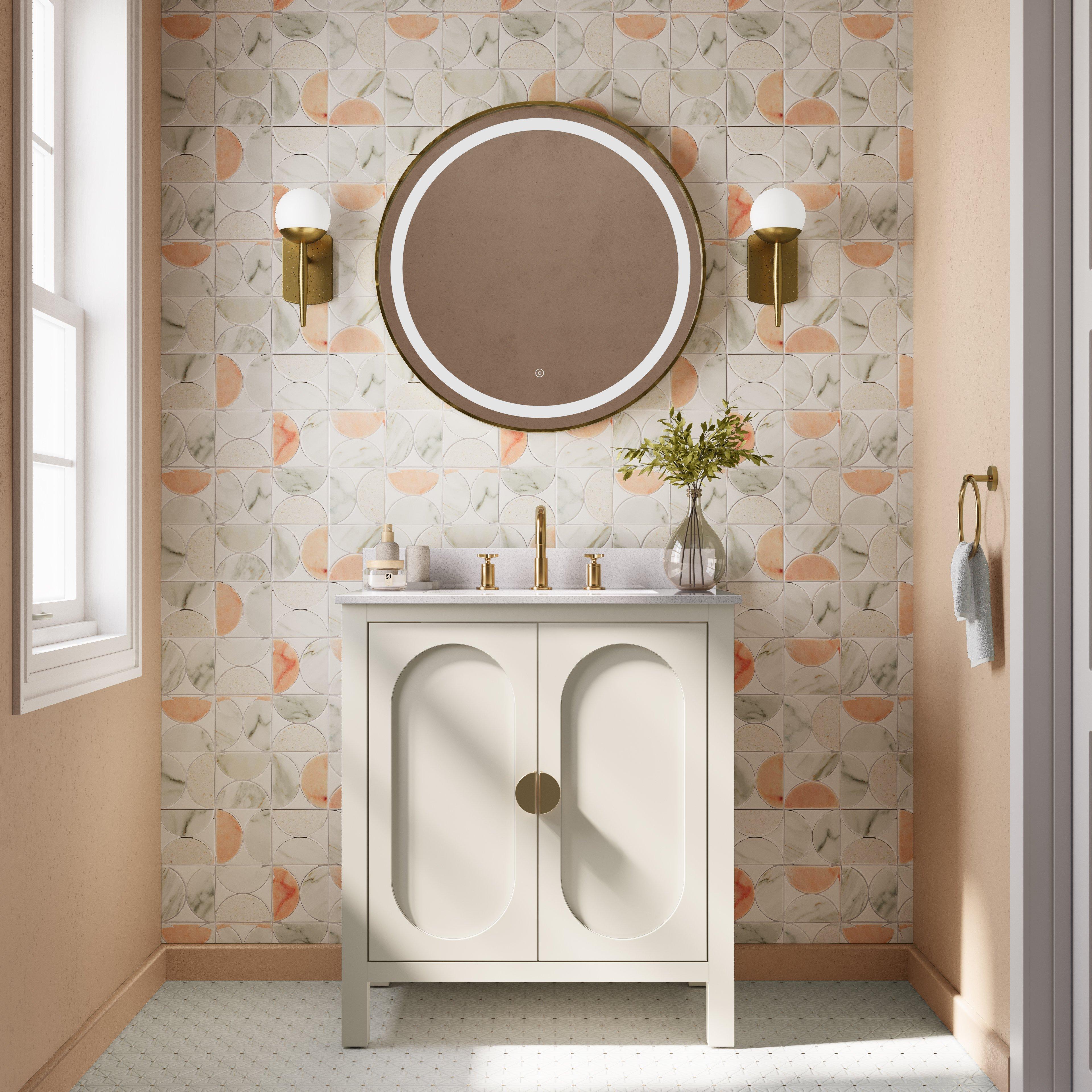 Nova Dolomite Brass Polished Marble Mosaic
