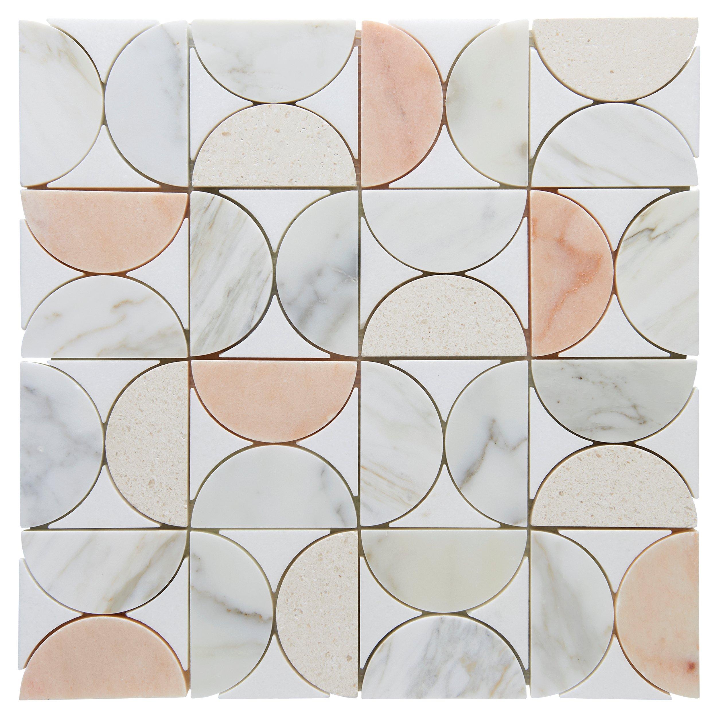 Peach Eclipse Honed Marble Mosaic