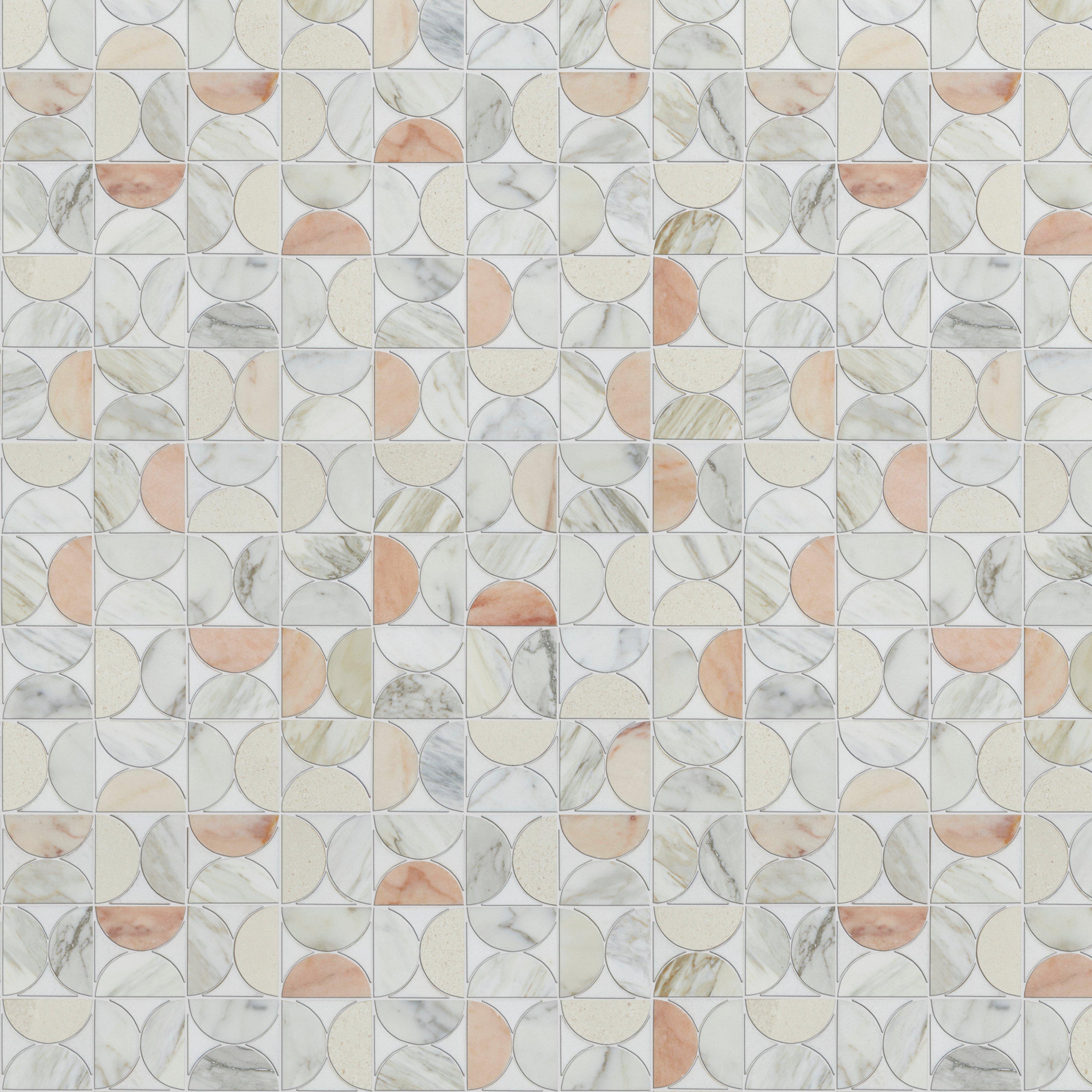 Peach Eclipse Honed Marble Mosaic