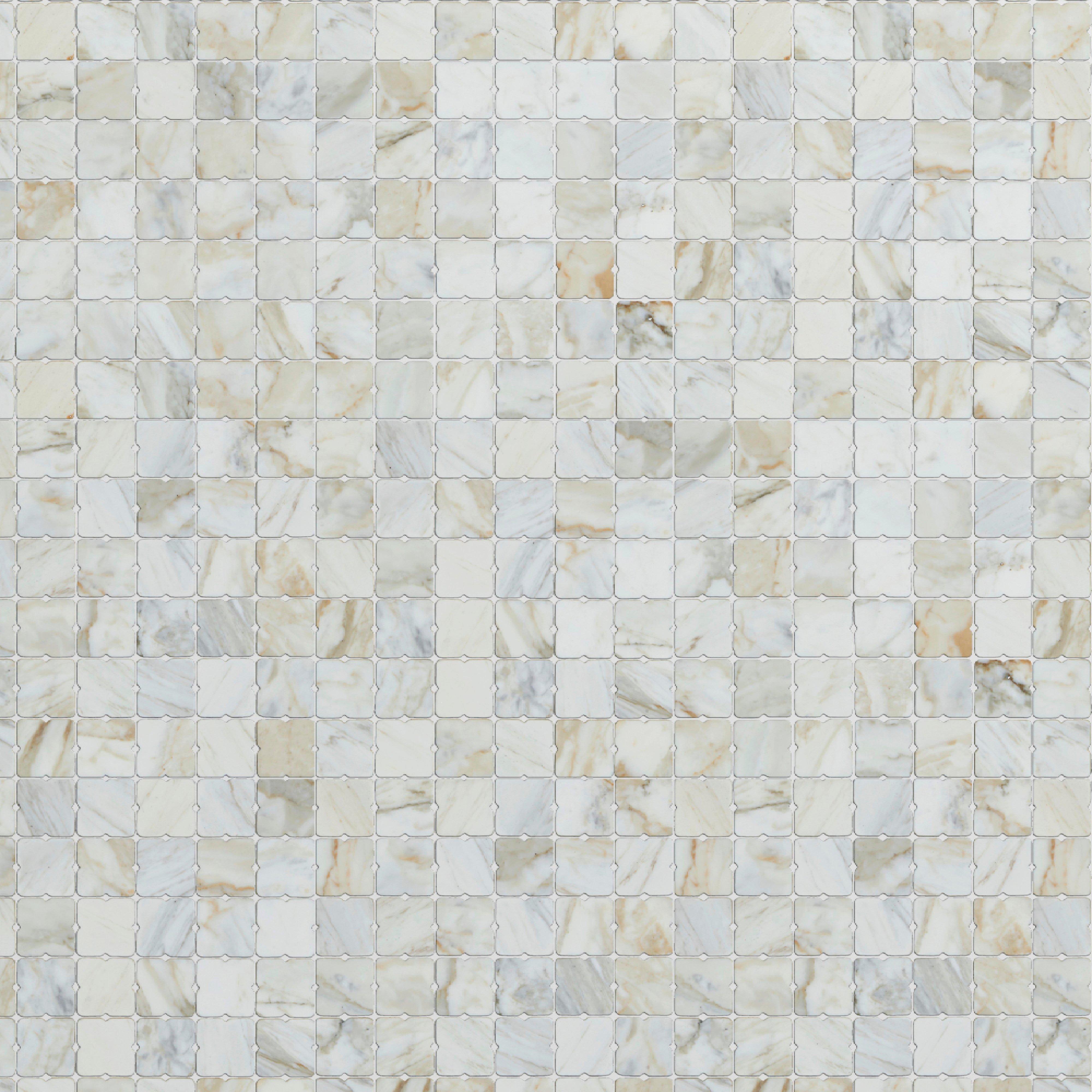 Calacatta Bluette Light Square Honed Marble Mosaic
