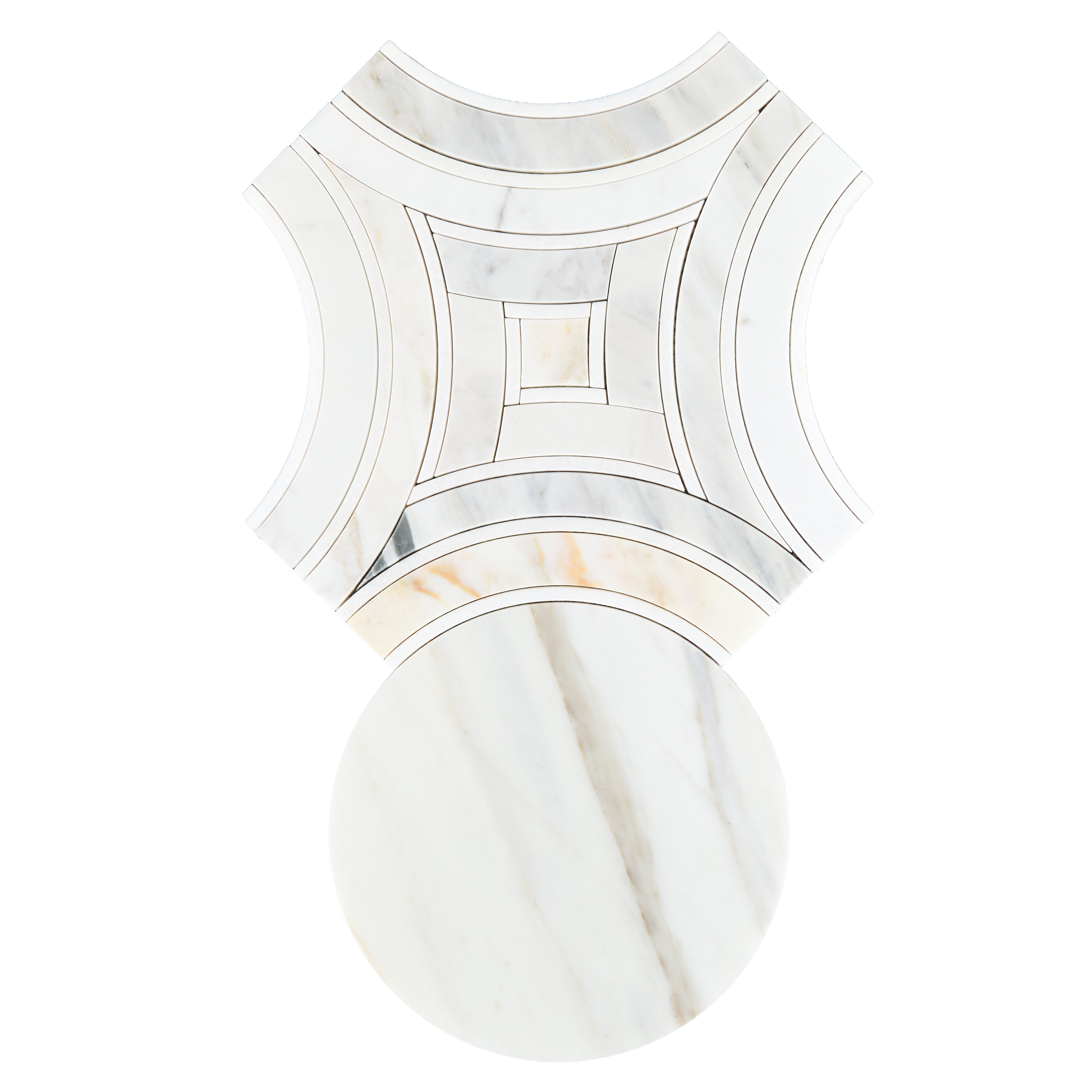 Lago Calacatta Bluette Light Waterjet Marble Mosaic