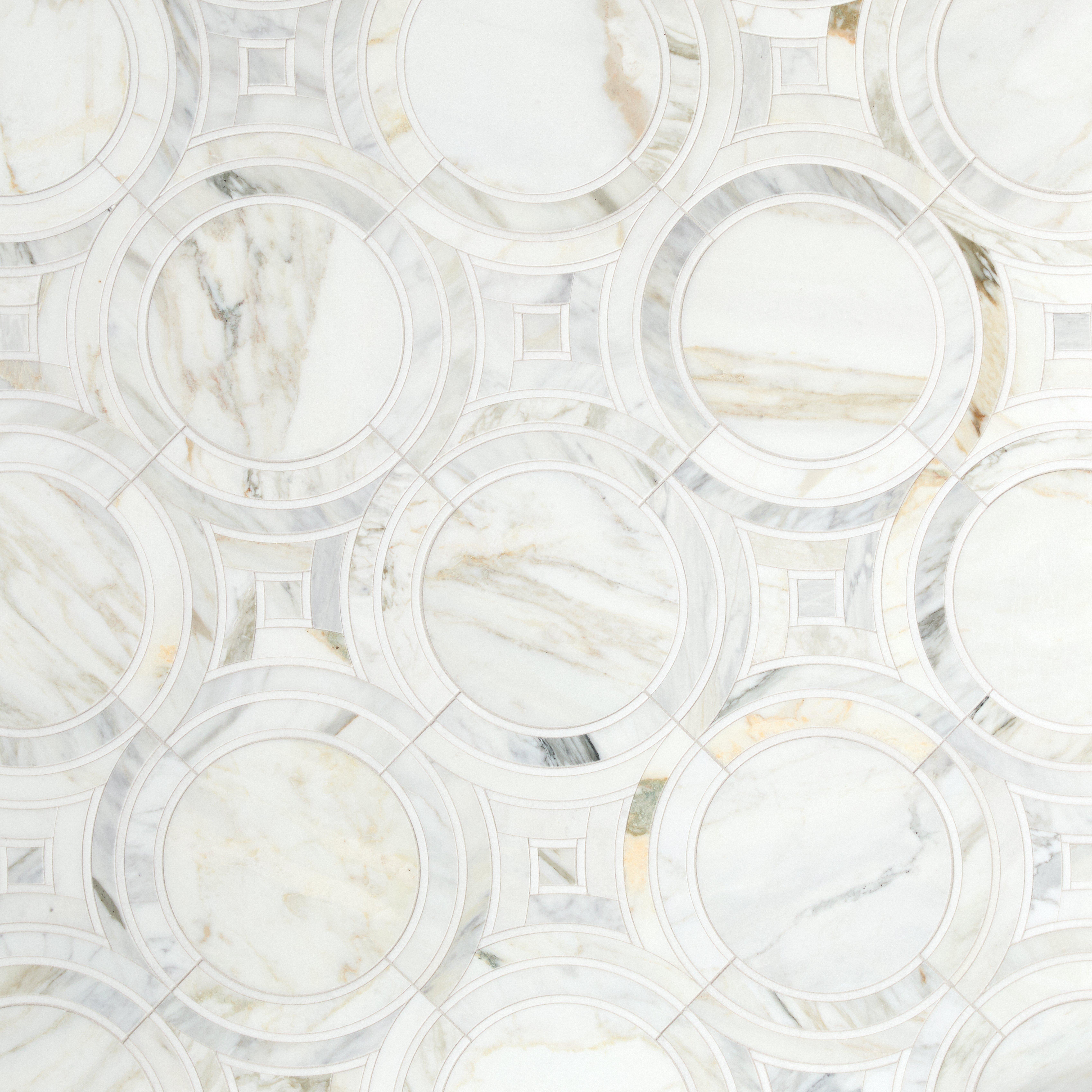 Lago Calacatta Bluette Light Waterjet Marble Mosaic