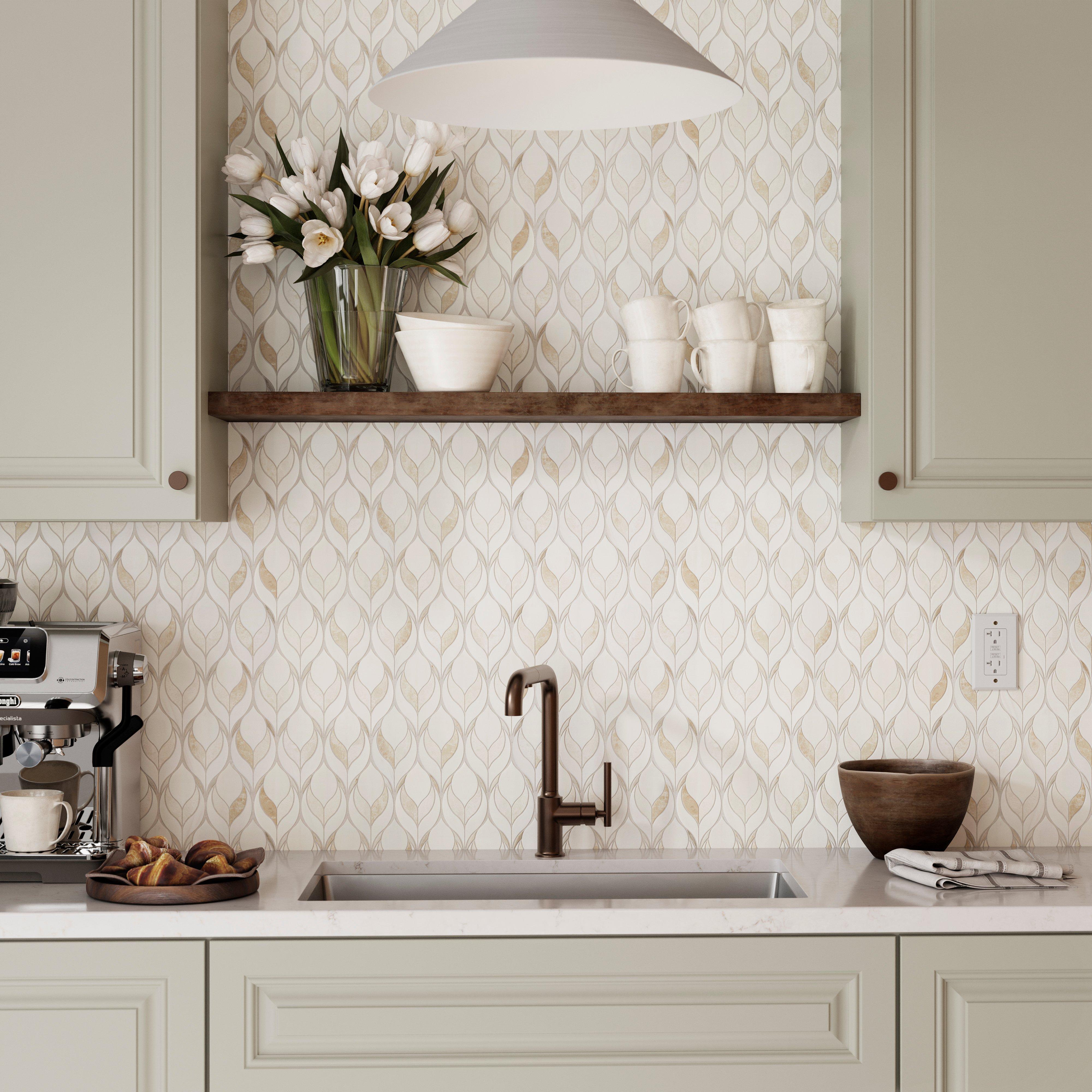 Crema Velluto Dolomite Chloe Waterjet Marble Mosaic