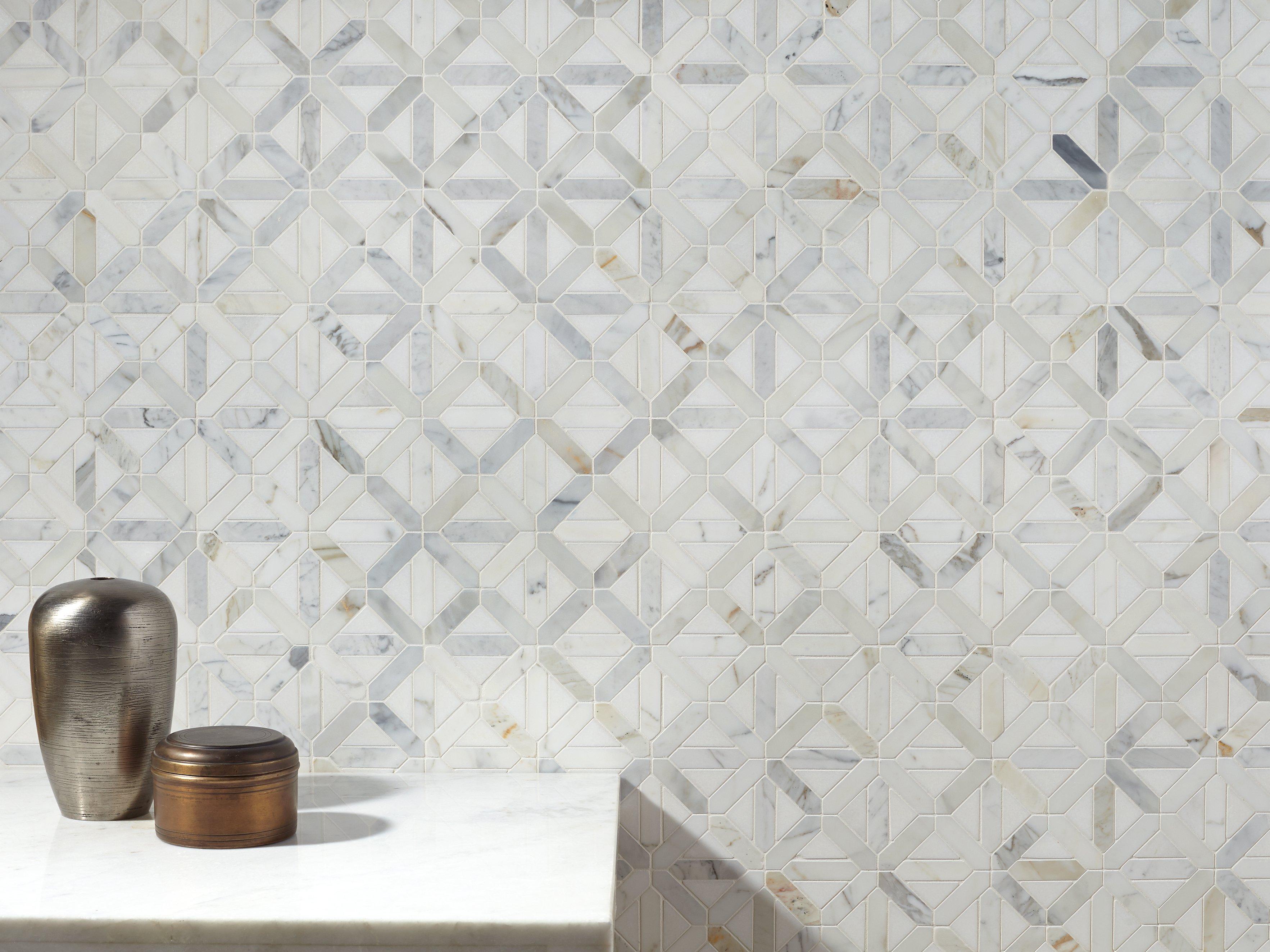 Canterbury Calacatta Thassos Polished Marble Mosaic