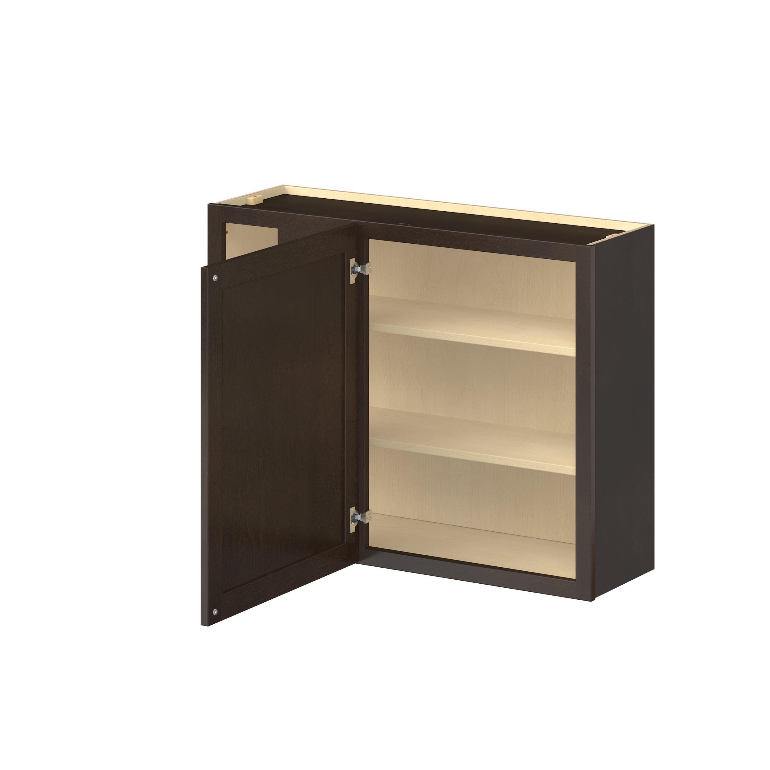 Baxley 39 in. Stained Cocoa Left Blind Corner Wall Cabinet