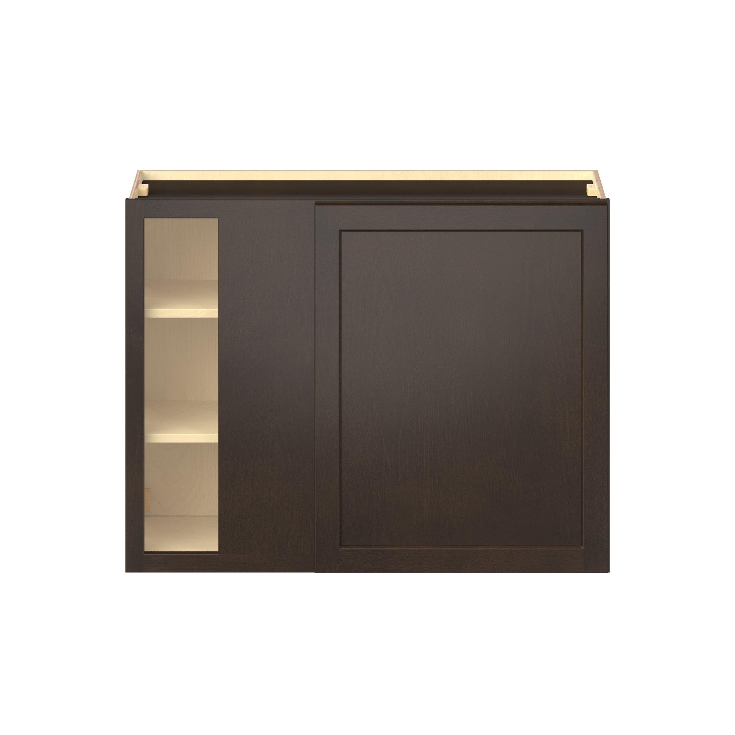Baxley 39 in. Stained Cocoa Left Blind Corner Wall Cabinet