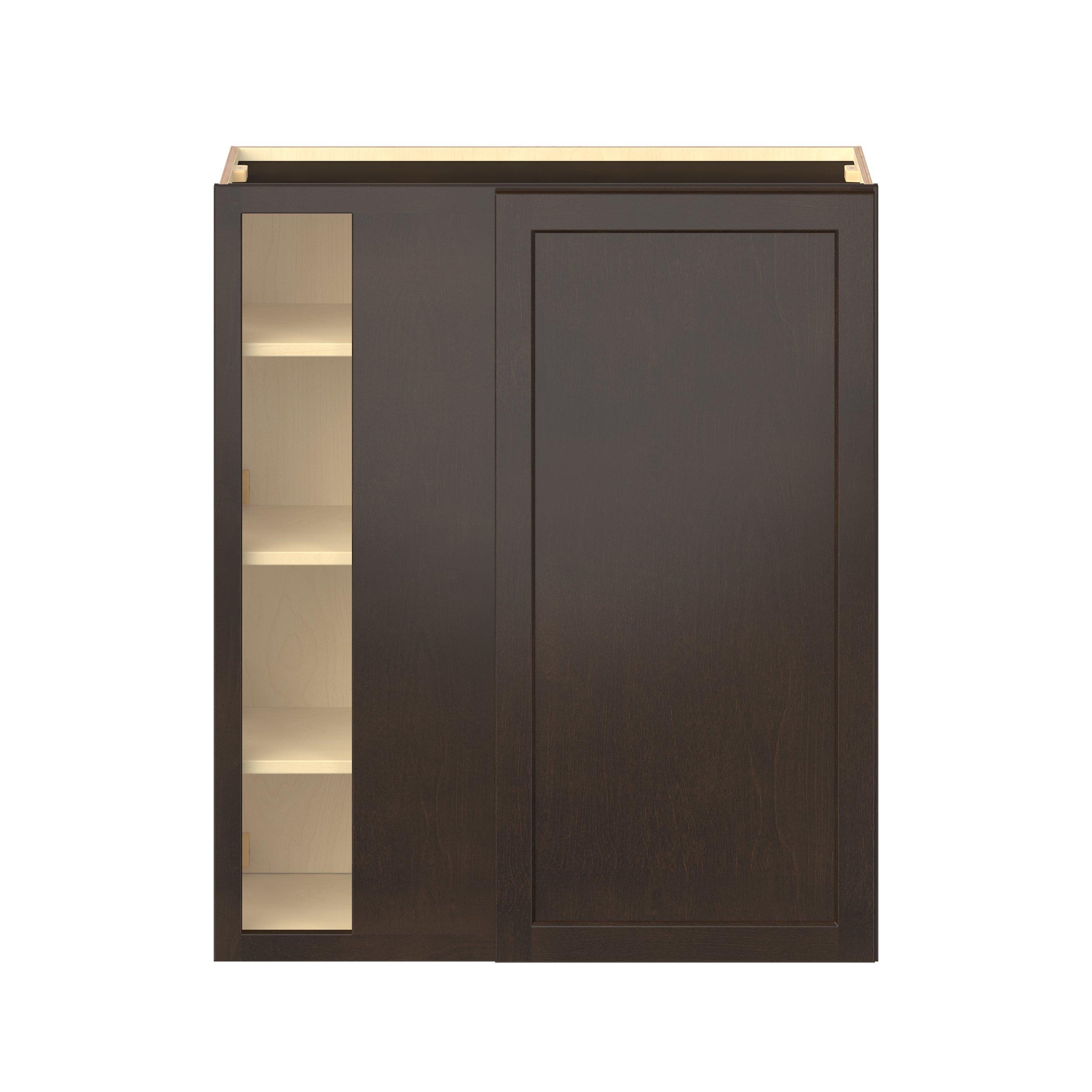 Baxley 36 in. Stained Cocoa Left Blind Corner Wall Cabinet